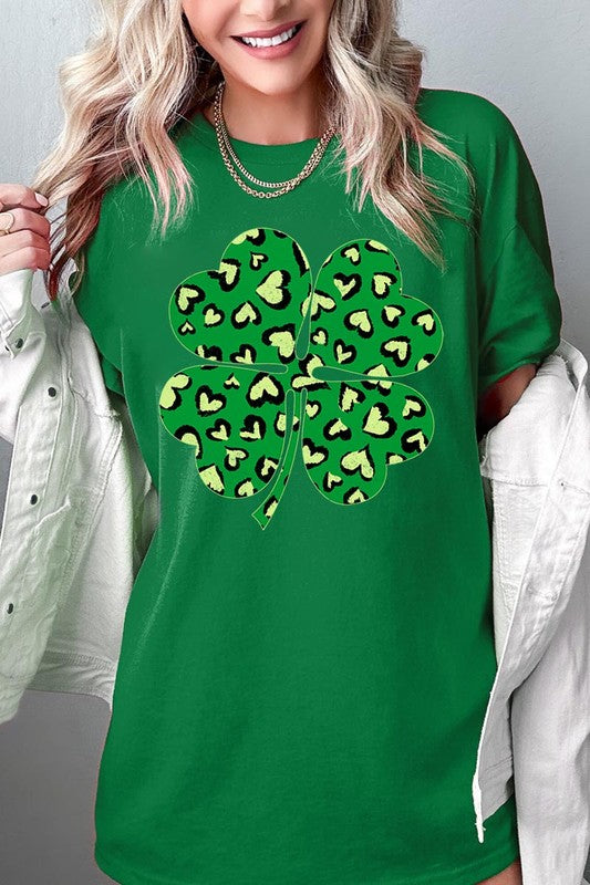 Four Leaf Clover Graphic Heavyweight T Shirts