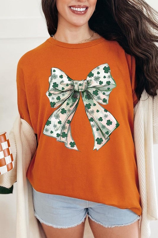 St Patrick's Day Bow Graphic Plus Heavy Cotton Tee