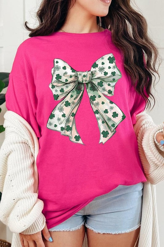 St Patrick's Day Bow Graphic Plus Heavy Cotton Tee