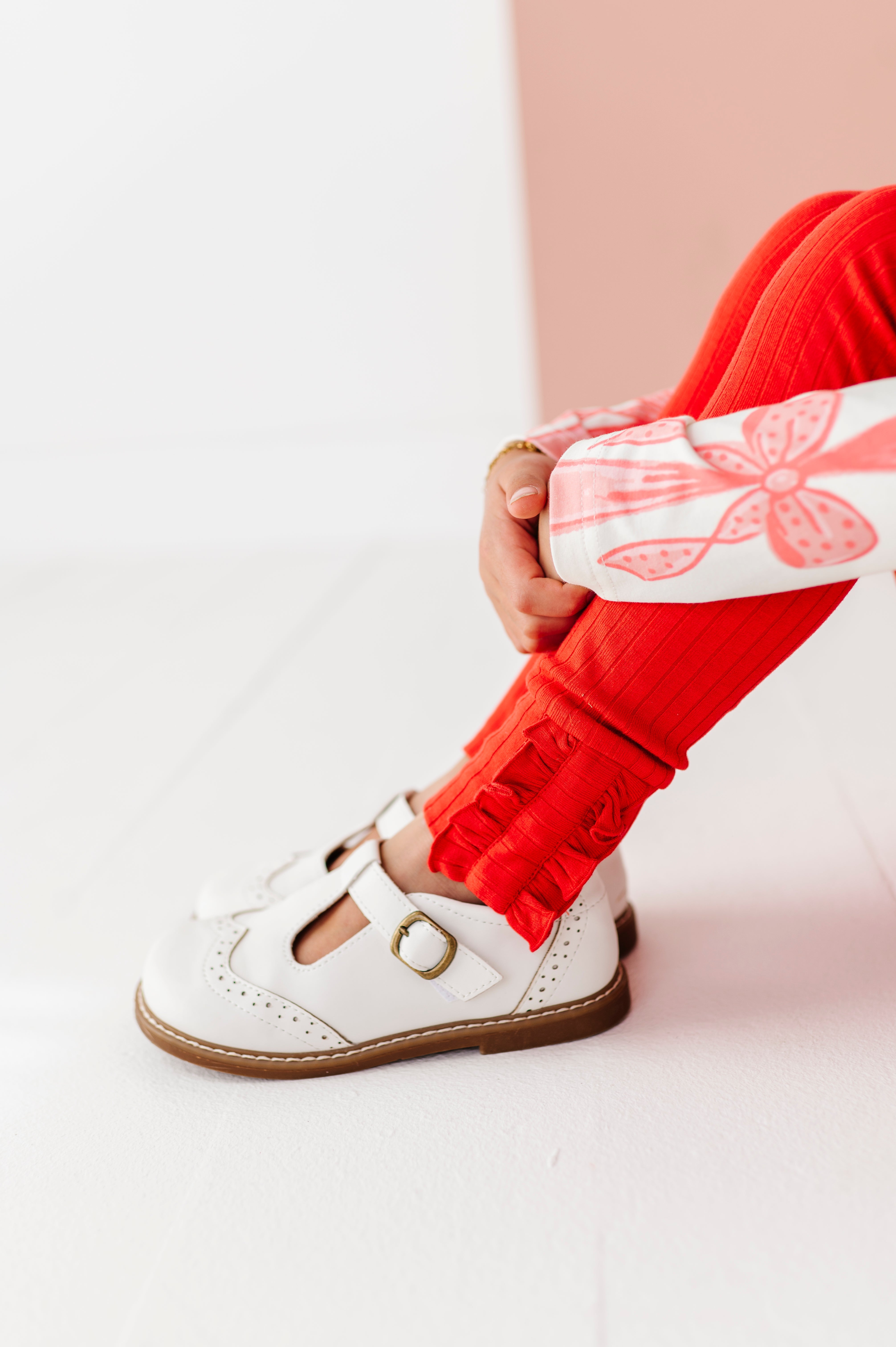 Holly Red Leggings | Ribbed SLIM LEGGINGS