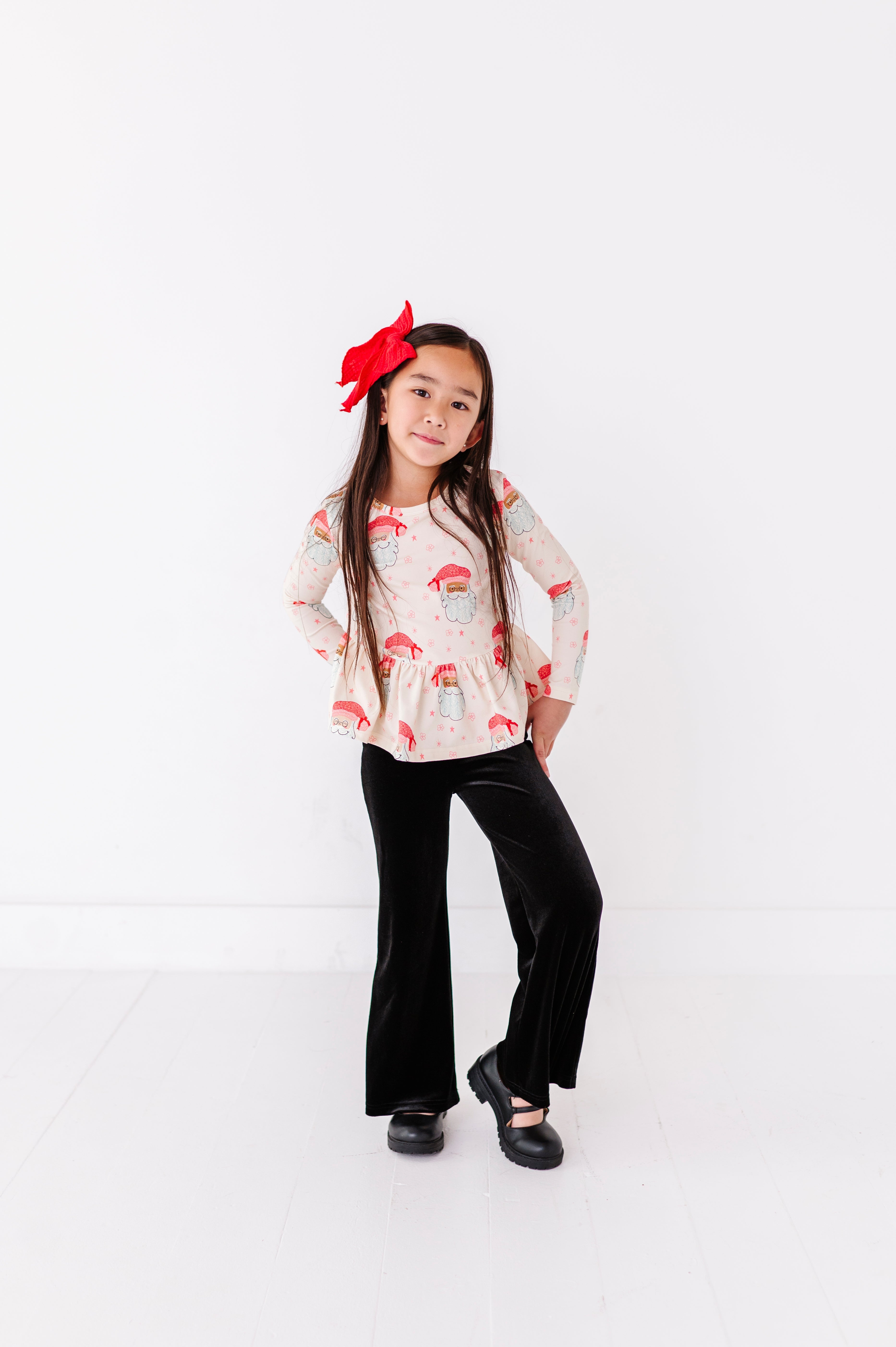 Pink Santas Top | PEPLUM