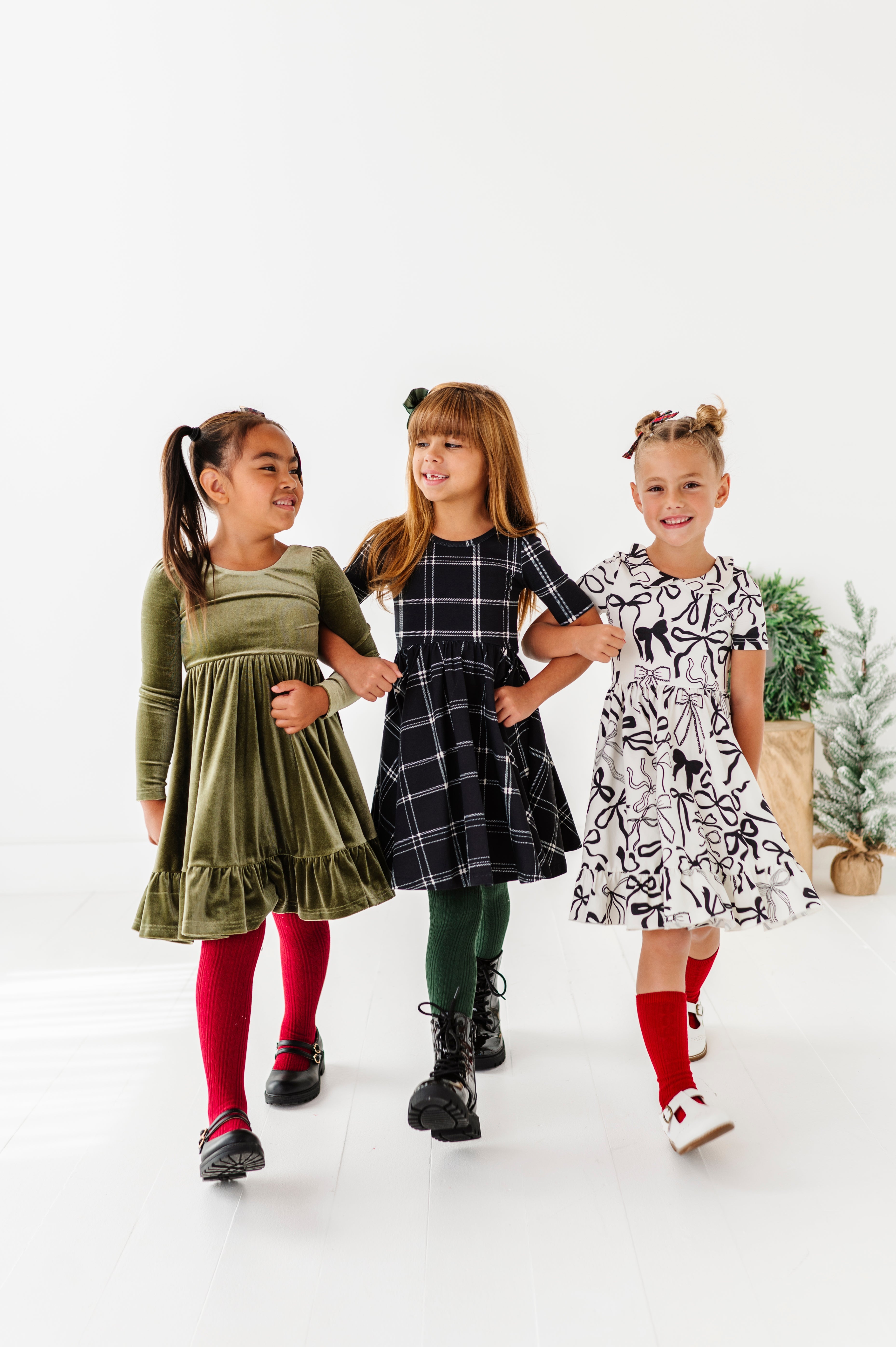 Black Plaid Dress | Scoop Back Dress