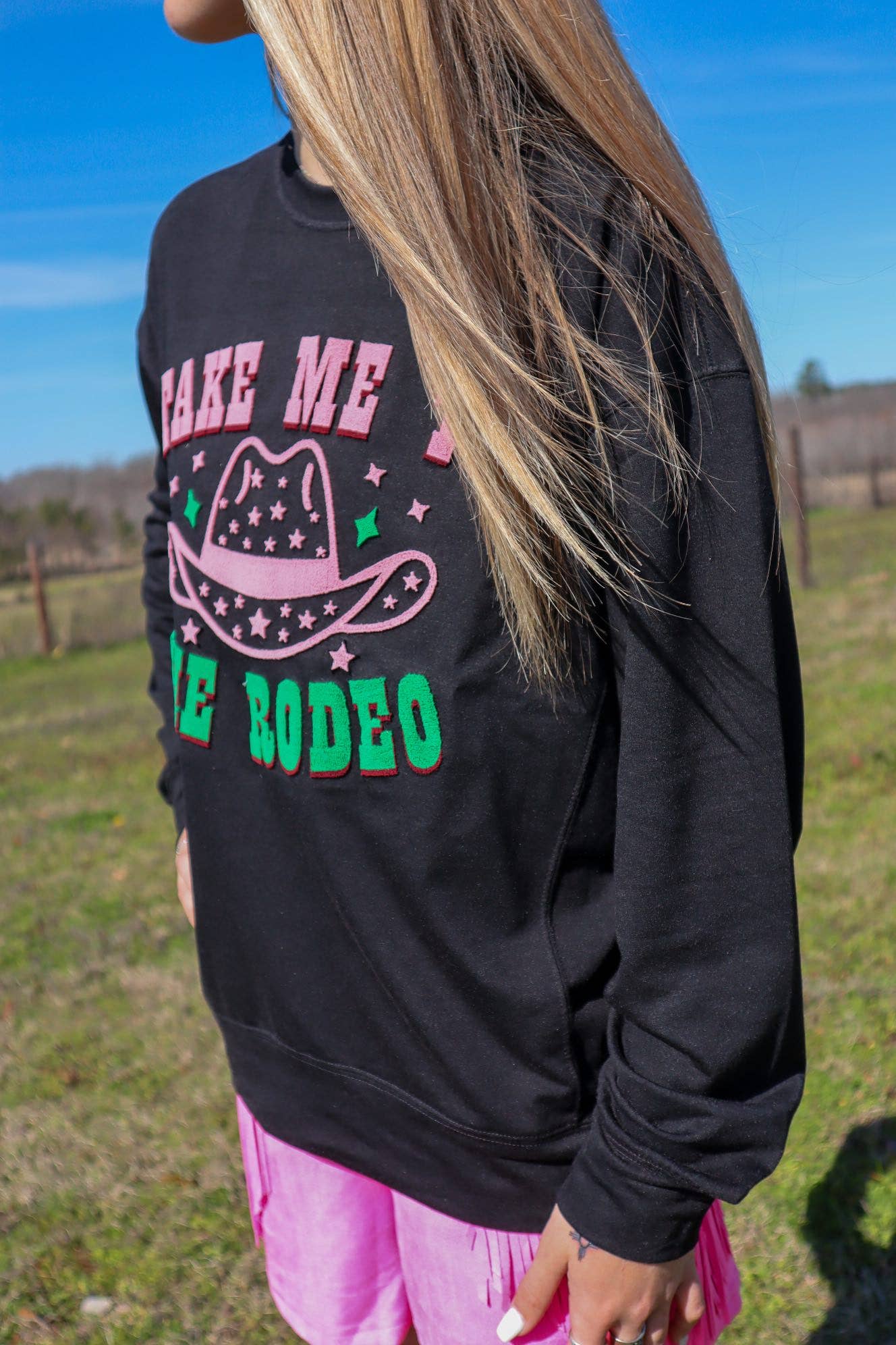 Take Me to the Rodeo Embroidery long sleeve tee