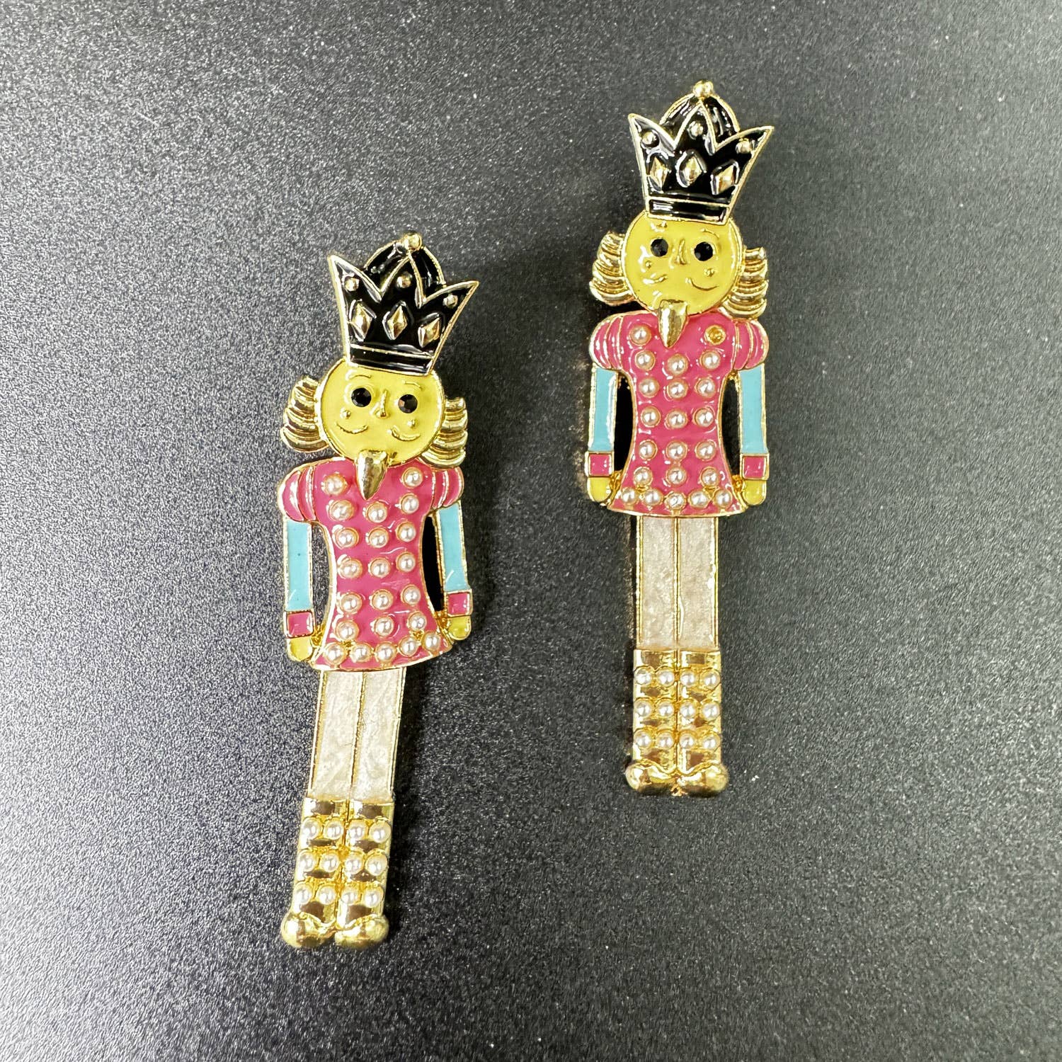 Nutcracker Pearl Alloy Earrings