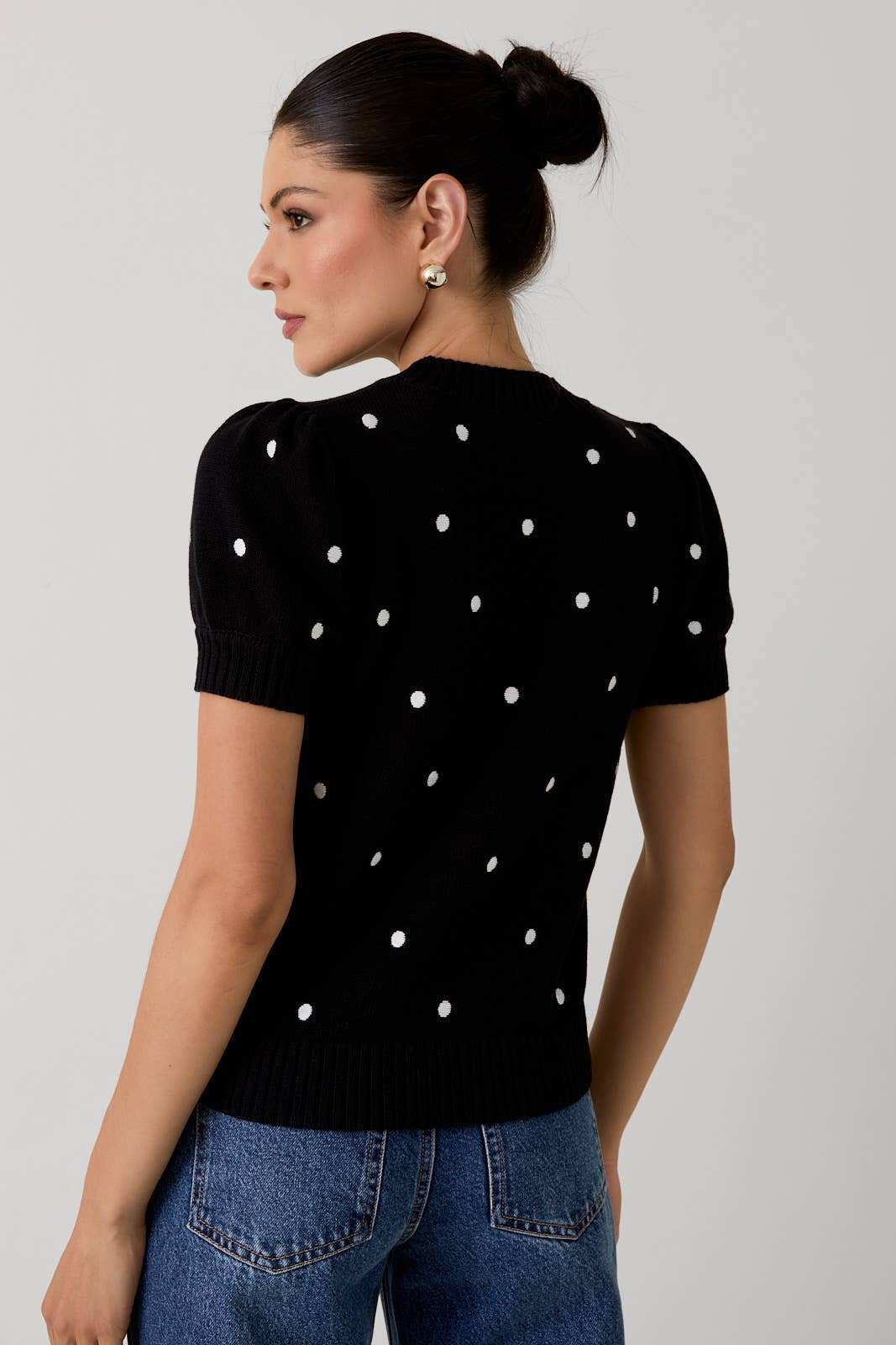 POLKA DOT EMBROIDERED SWEATER