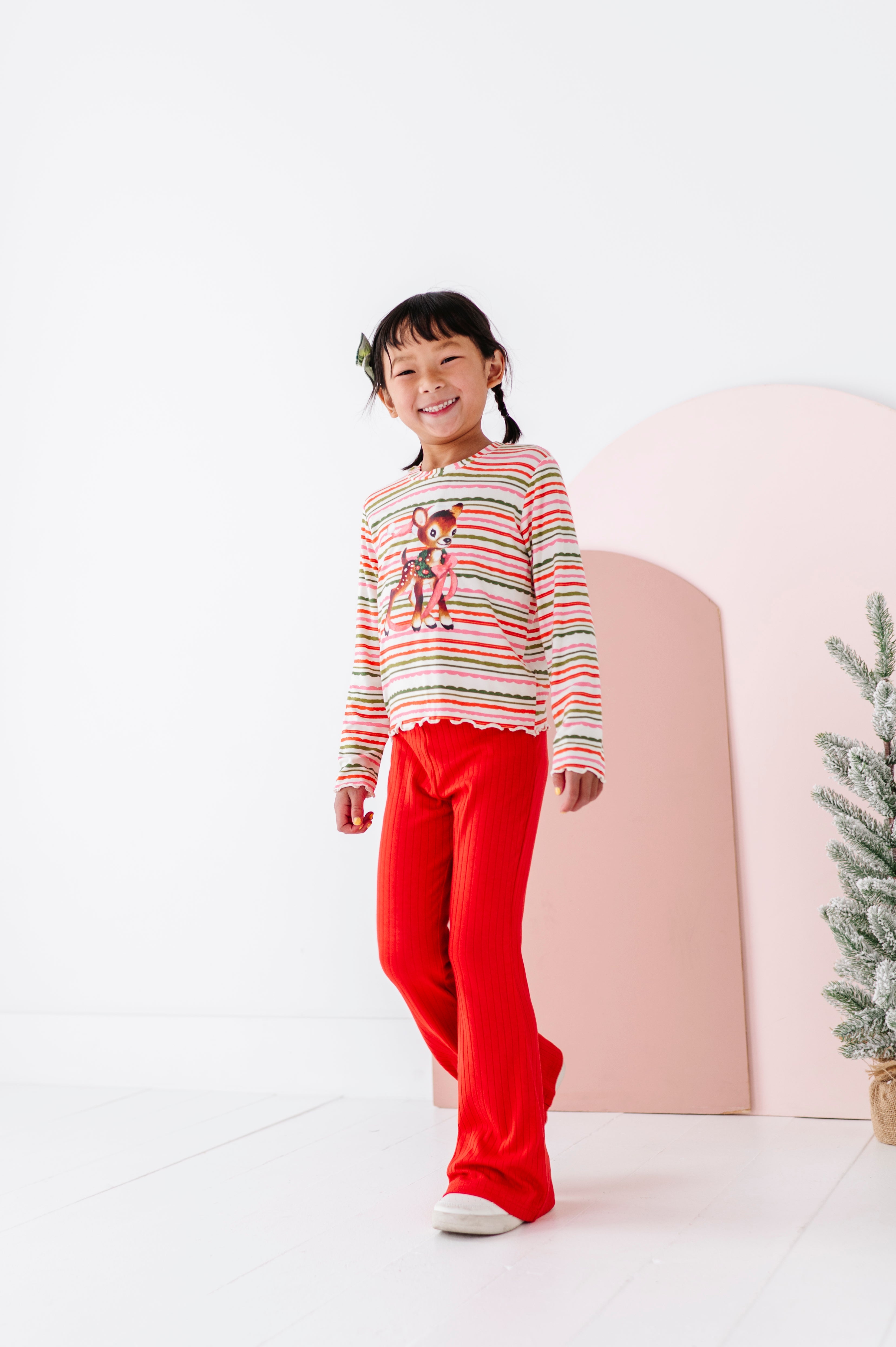 Vintage Reindeer Top| Bamboo Long Sleeve