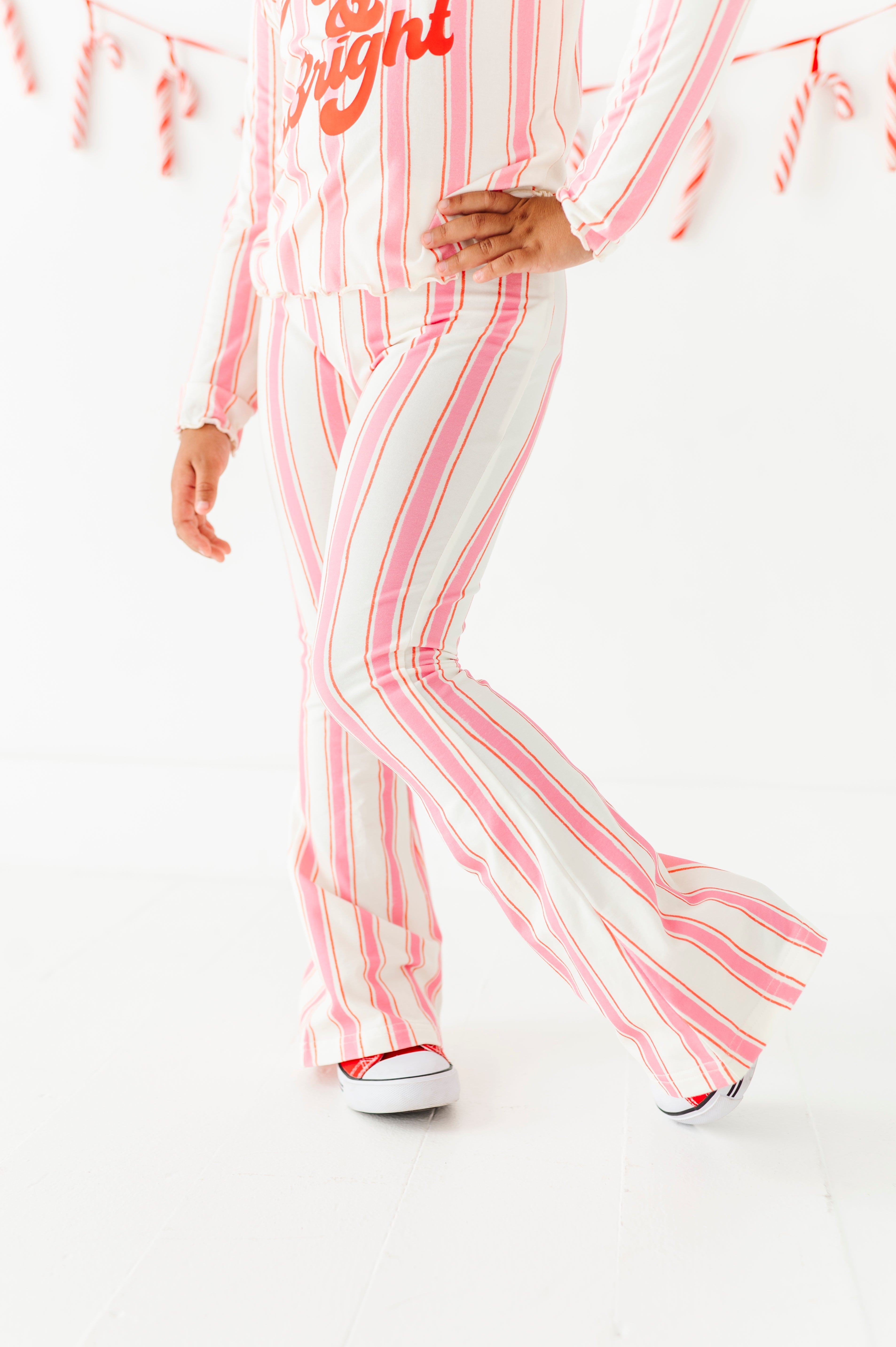 Pink Candy Cane Stripe Pants| FLARES