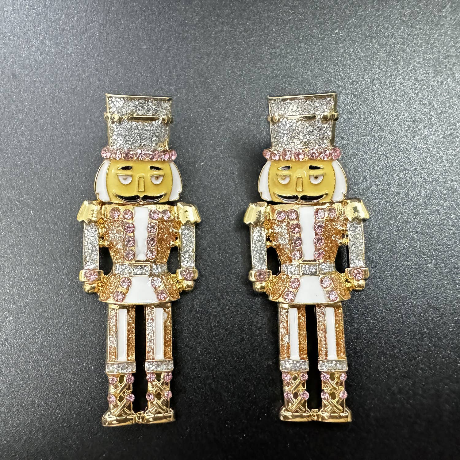 Nutcracker Rhinestone Dangle Earrings