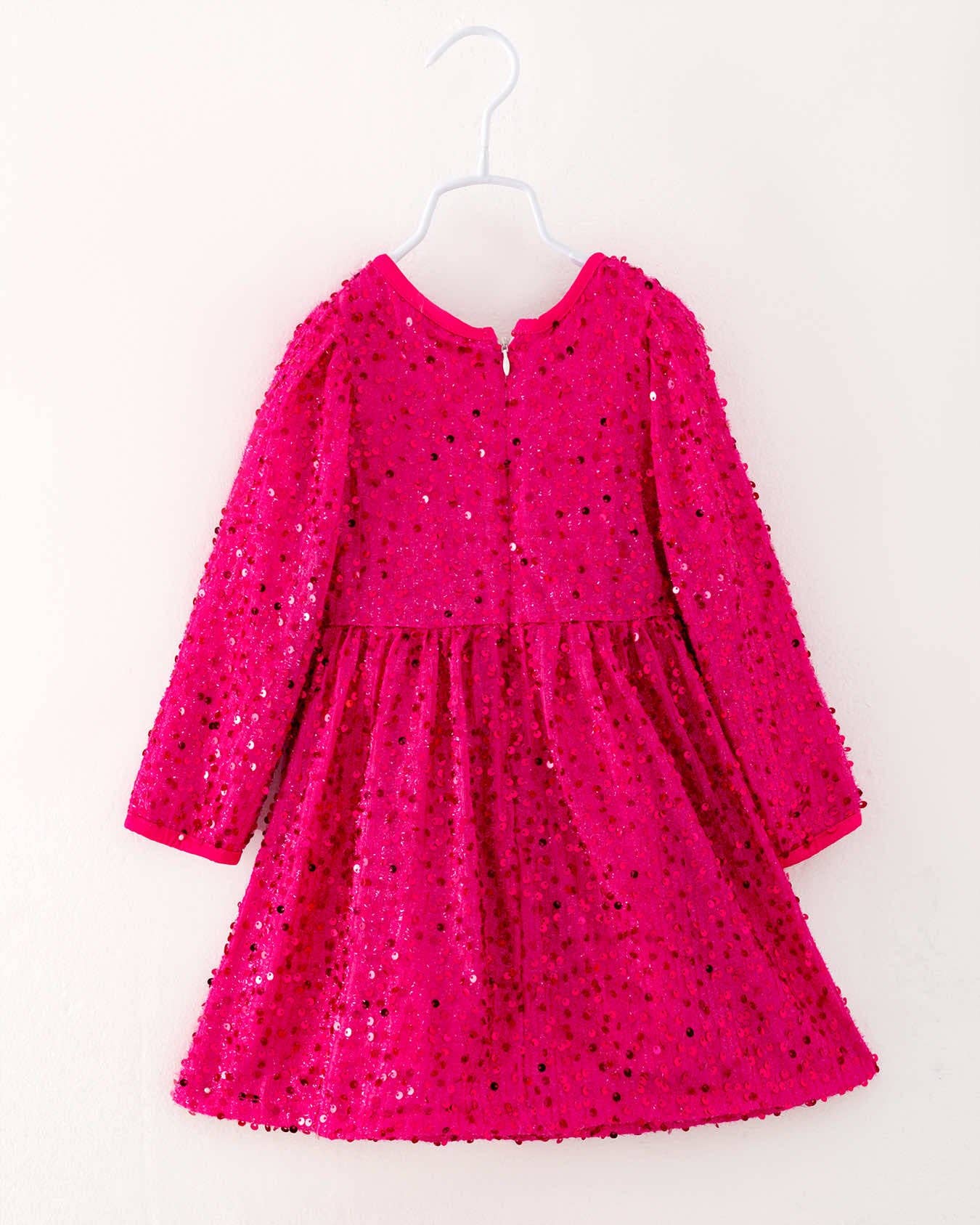 Pink Sequin Girls Dress