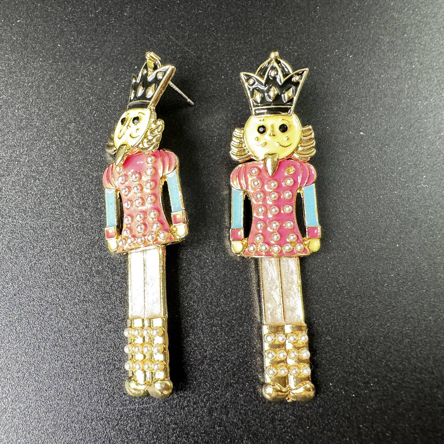 Nutcracker Pearl Alloy Earrings