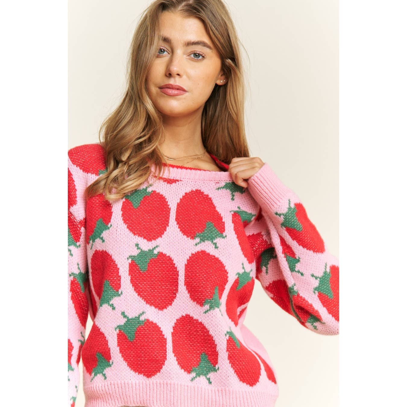 Strawberry jam pullover sweater
