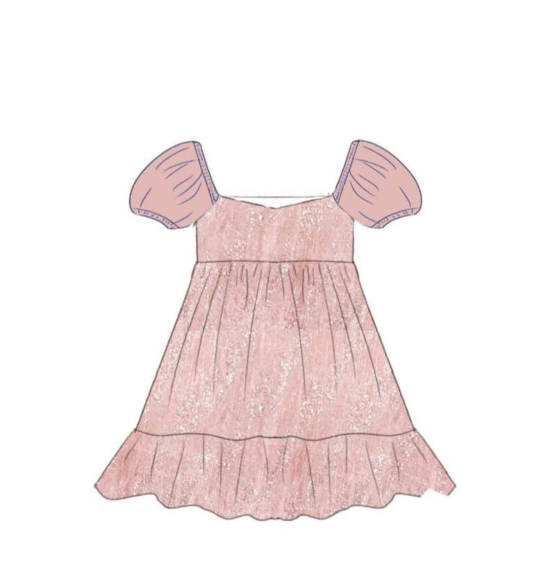 Pink Velvet Celebration Dress - Short Sleeve - Bexa Boutique