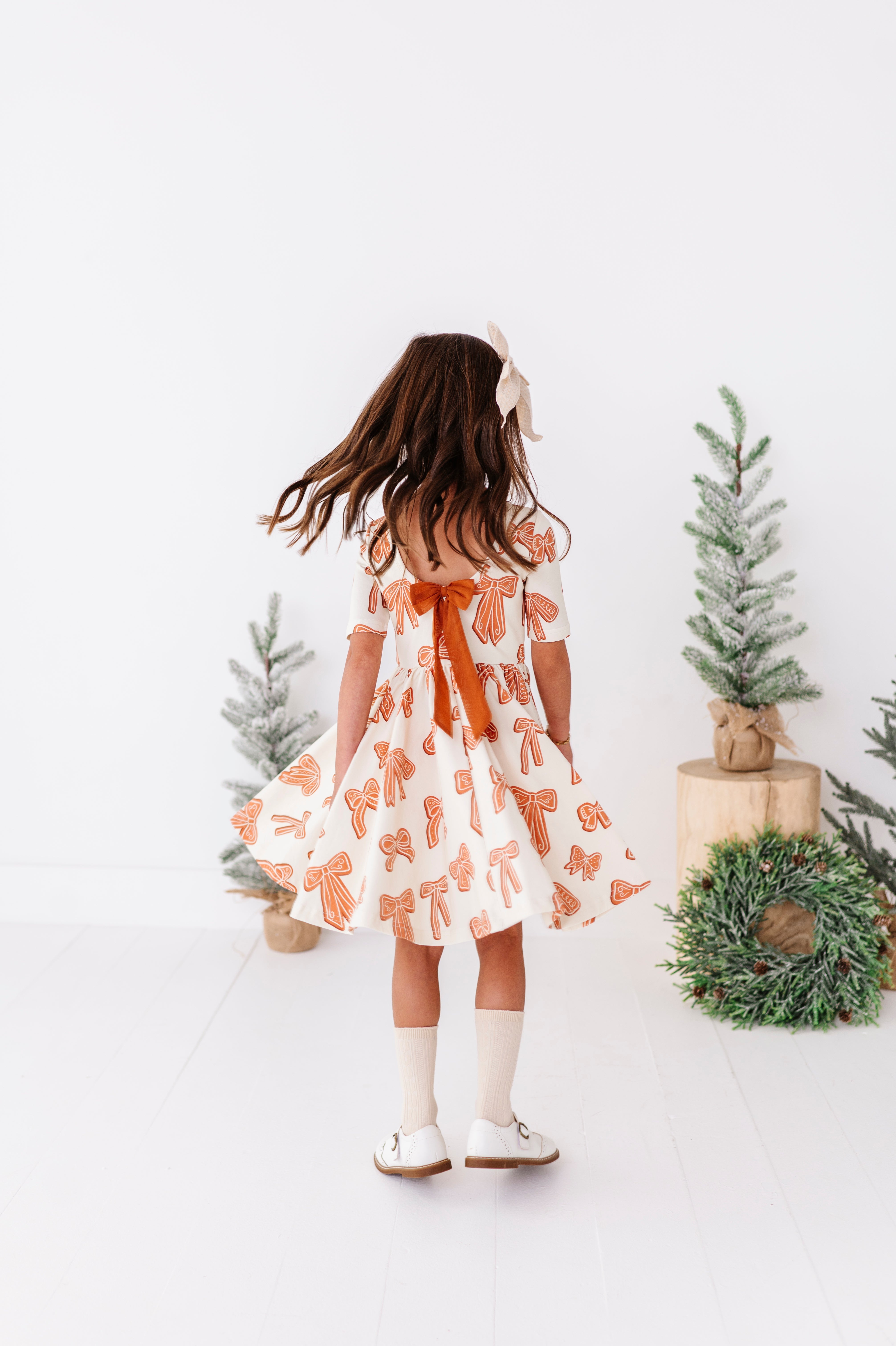 Gingerbread Bow Dress | Scoop Back Dress