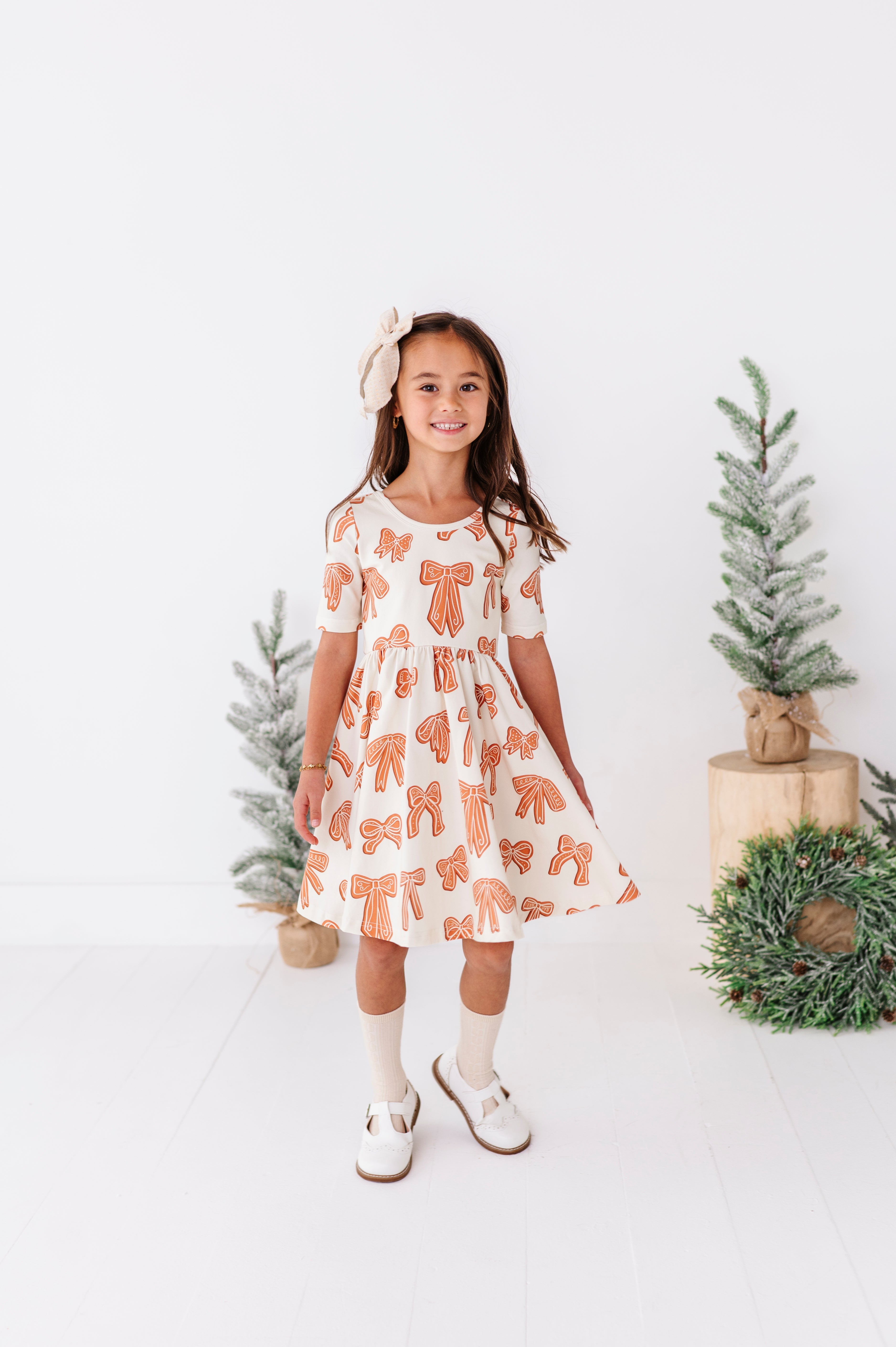 Gingerbread Bow Dress | Scoop Back Dress