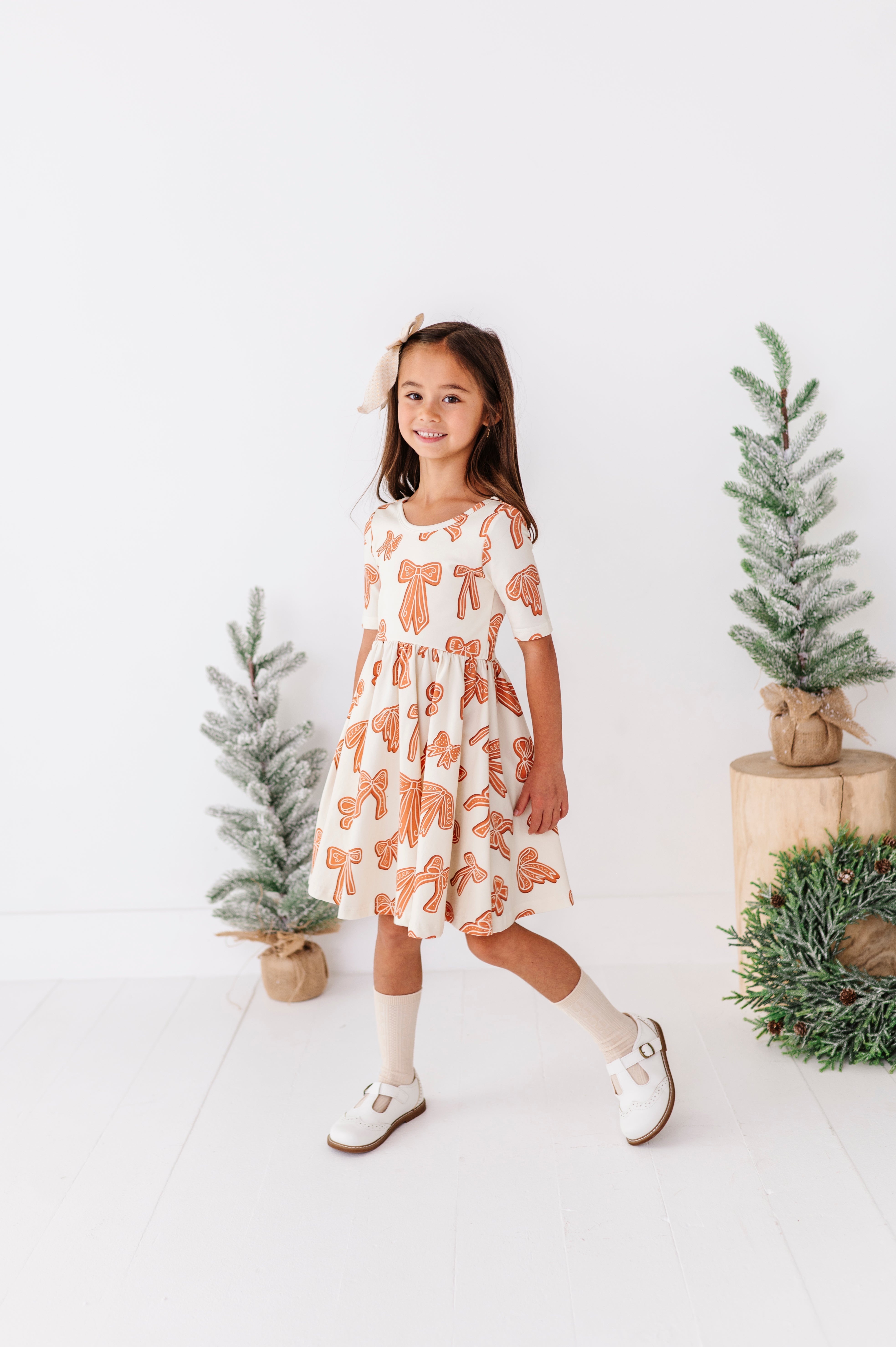 Gingerbread Bow Dress | Scoop Back Dress