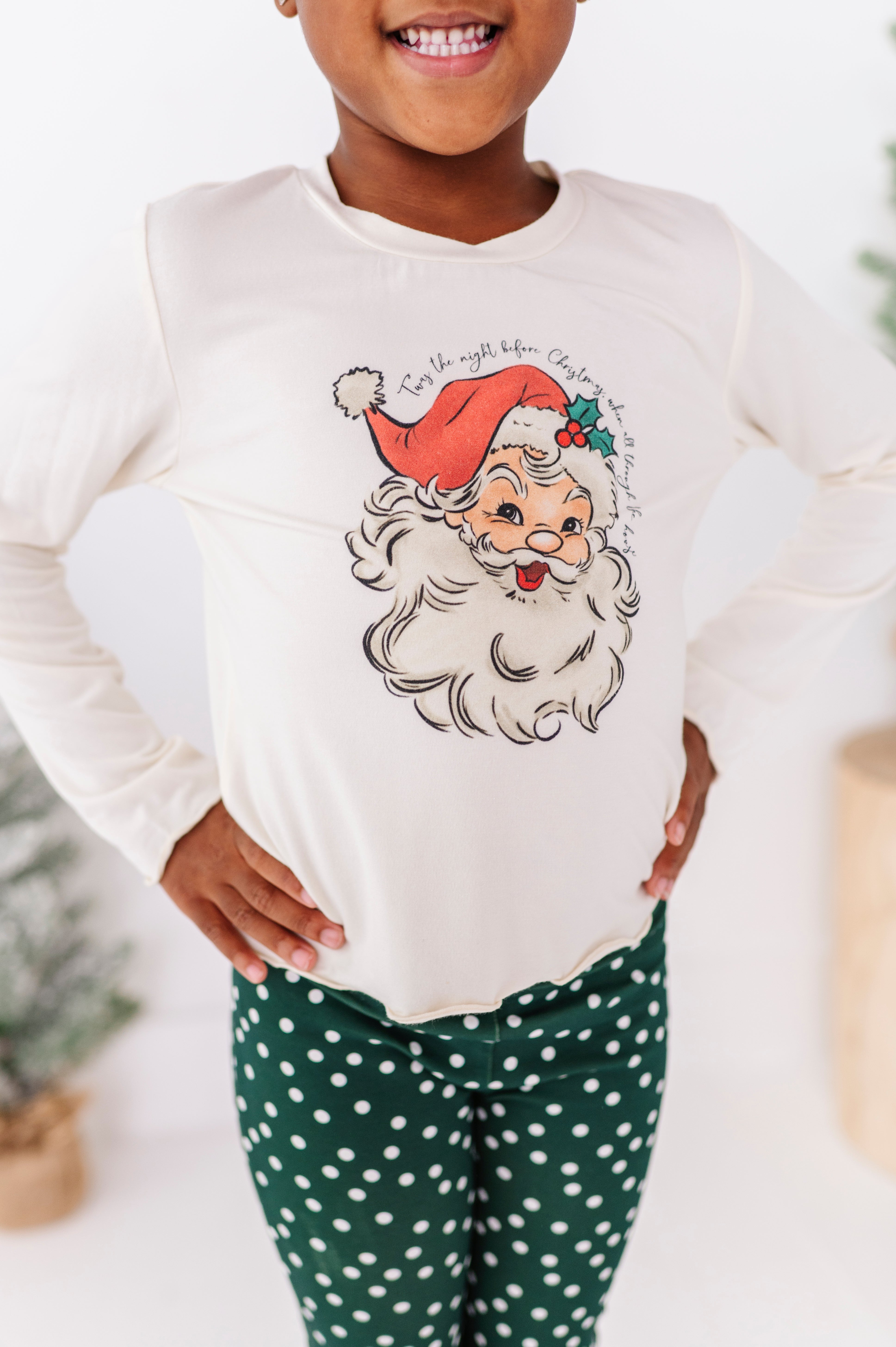 Jolly Santa Top| Bamboo Long Sleeve
