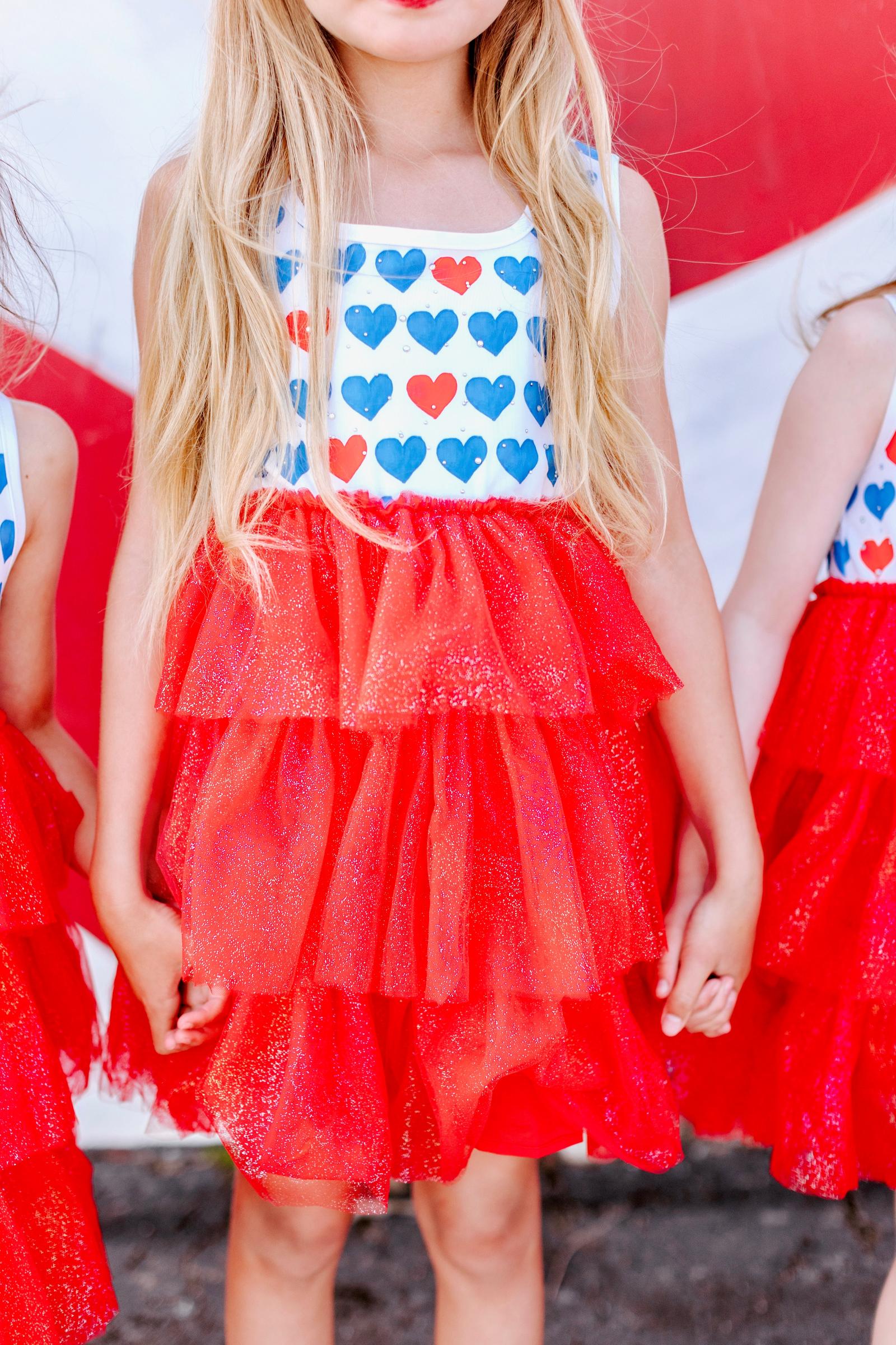 Sparkly Red, White & Blue Tulle Dress