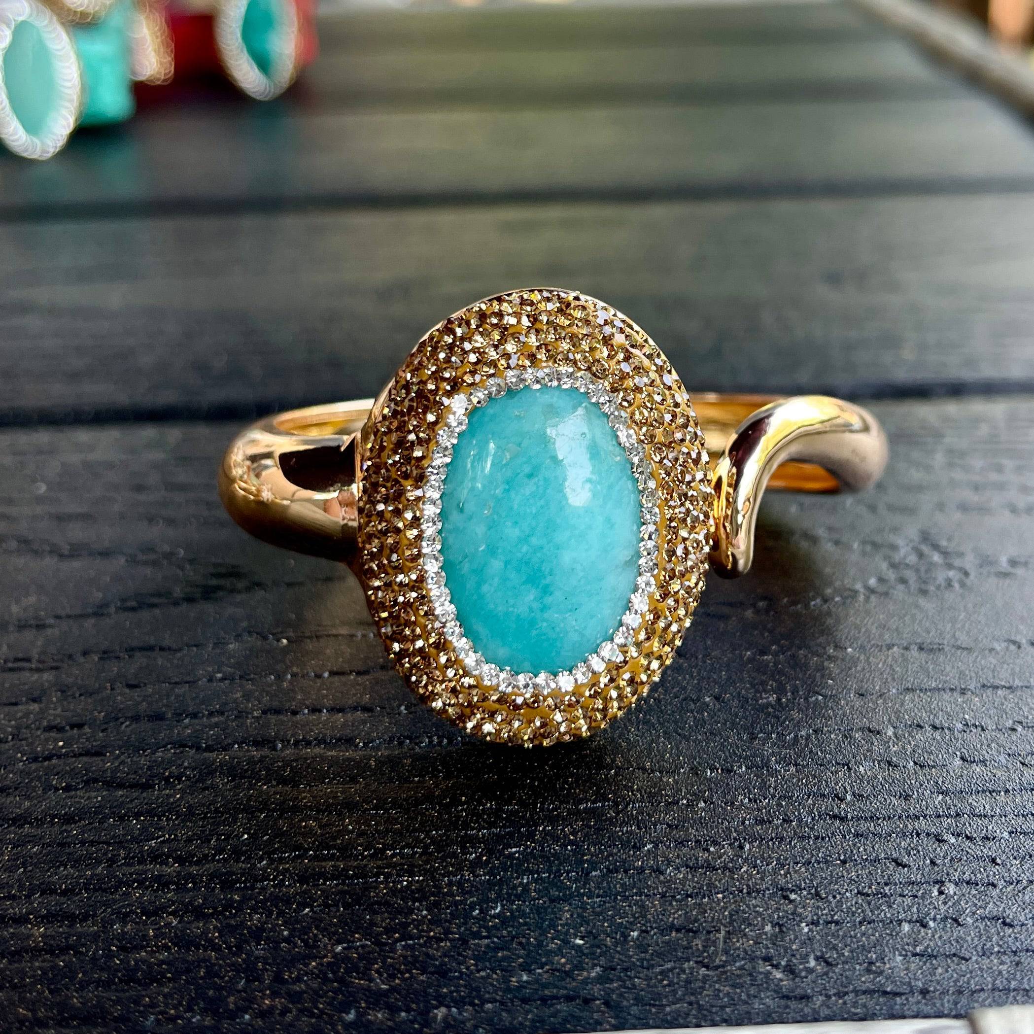 Exquisite Gold-Plated Turquoise Halo Bracelet - Bexa Boutique