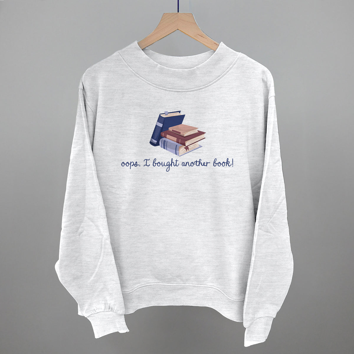 Oops, I Bought Another Book - Oversized Boxy Crew, Bone - Bexa Boutique