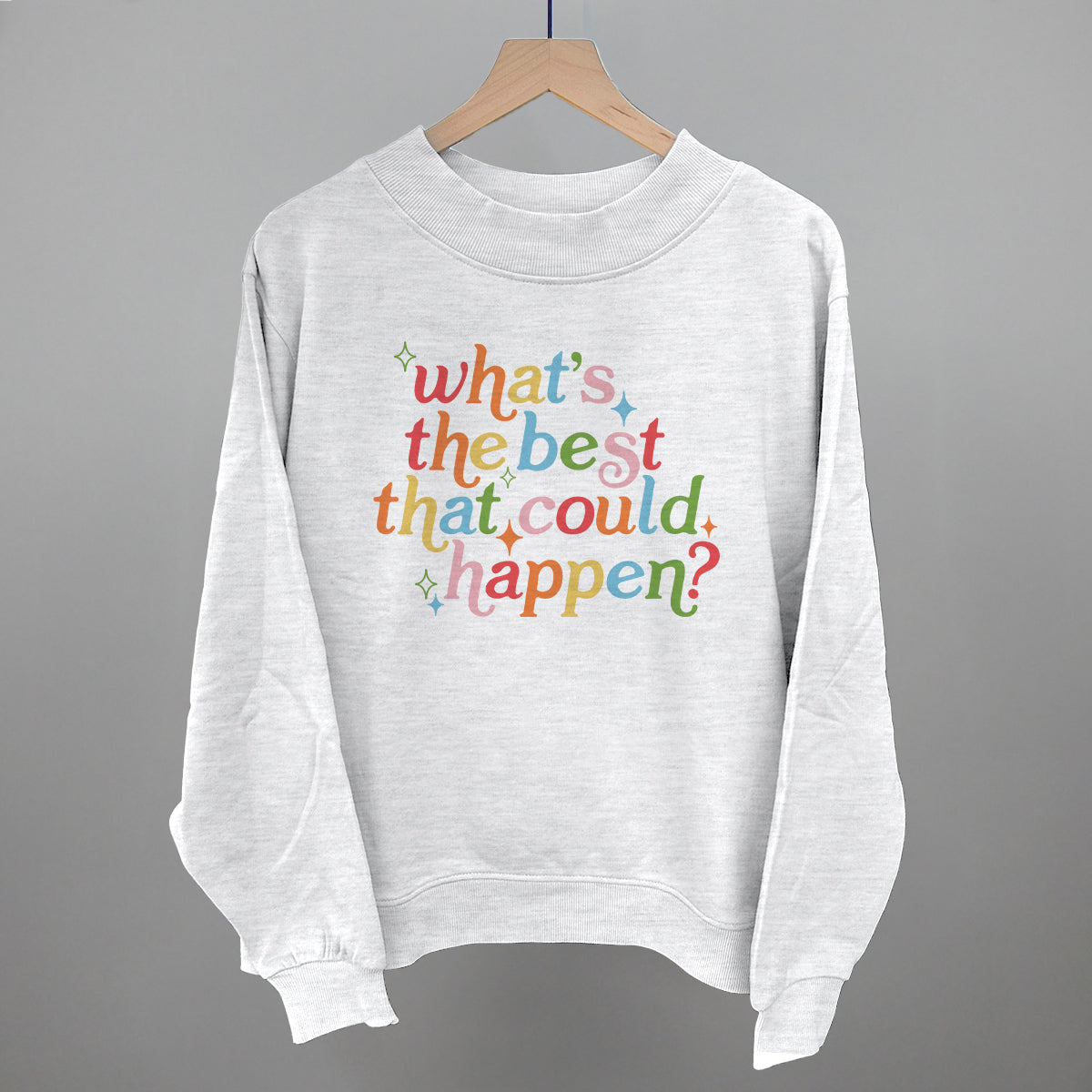 What's The Best That Could Happen - Oversized Corded Crew, White - Bexa Boutique