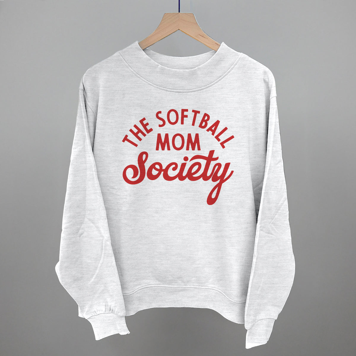 The Softball Mom Society - Sweatshirt, Oatmeal - Bexa Boutique