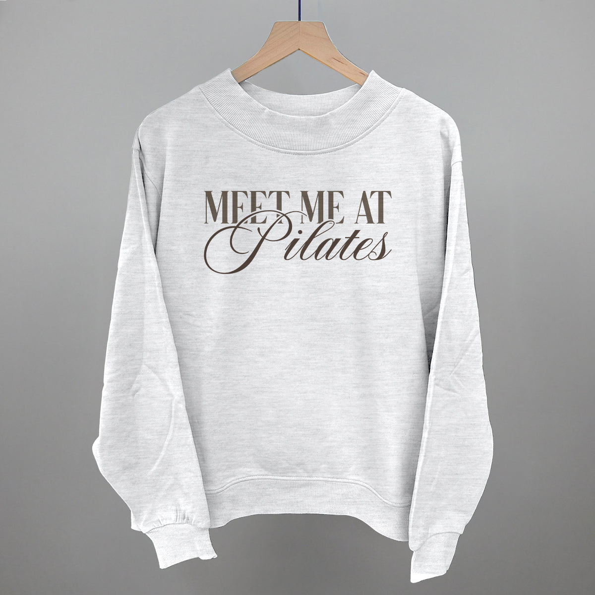 Meet Me At Pilates - Oversized Boxy Crew, Bone - Bexa Boutique
