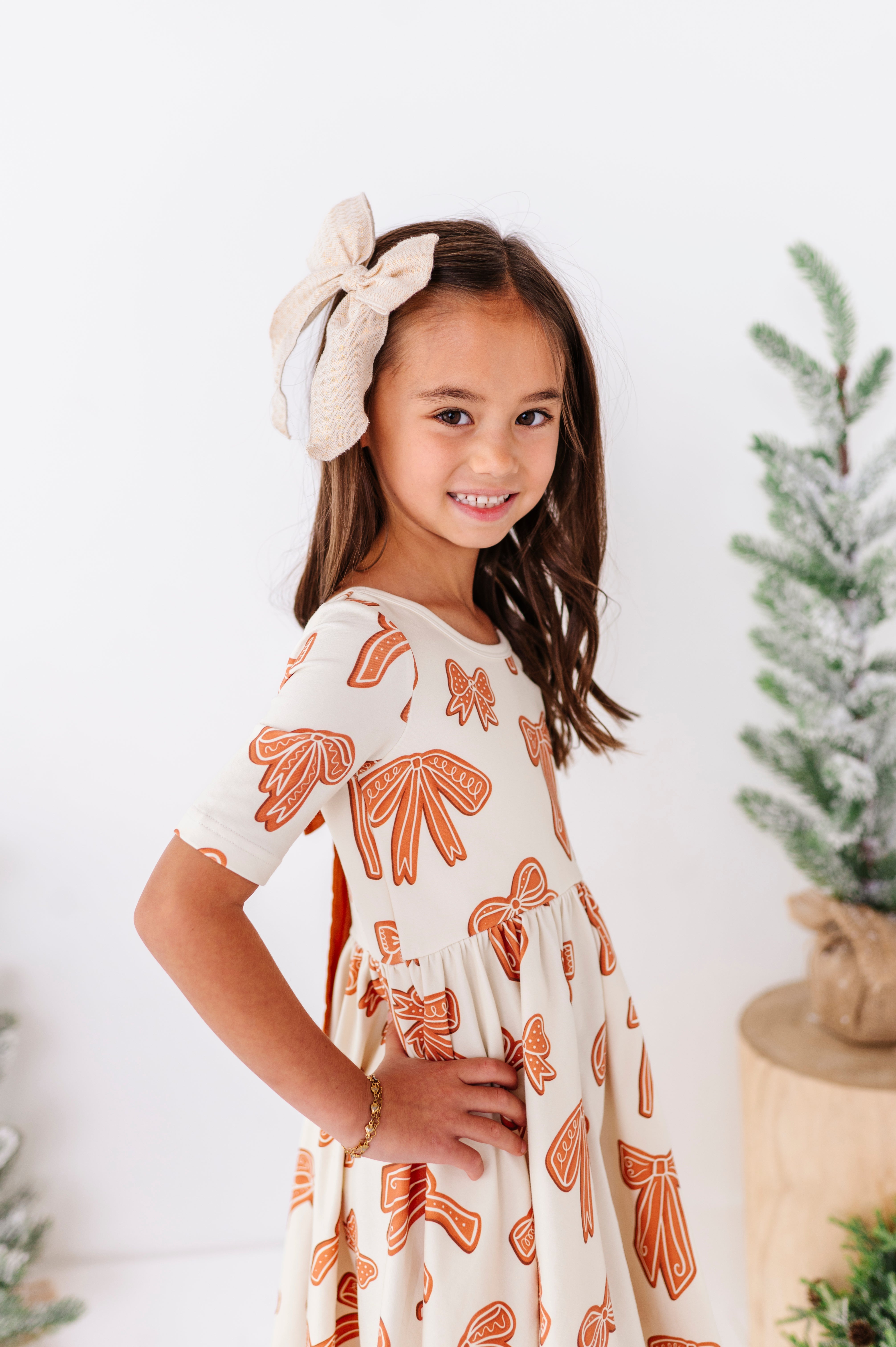 Gingerbread Bow Dress | Scoop Back Dress