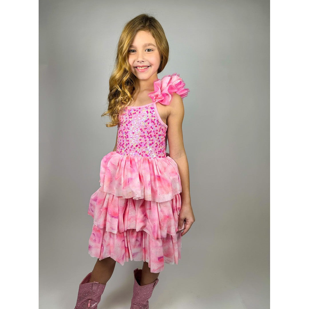 Ombre Pink Sparkle Tulle Dress