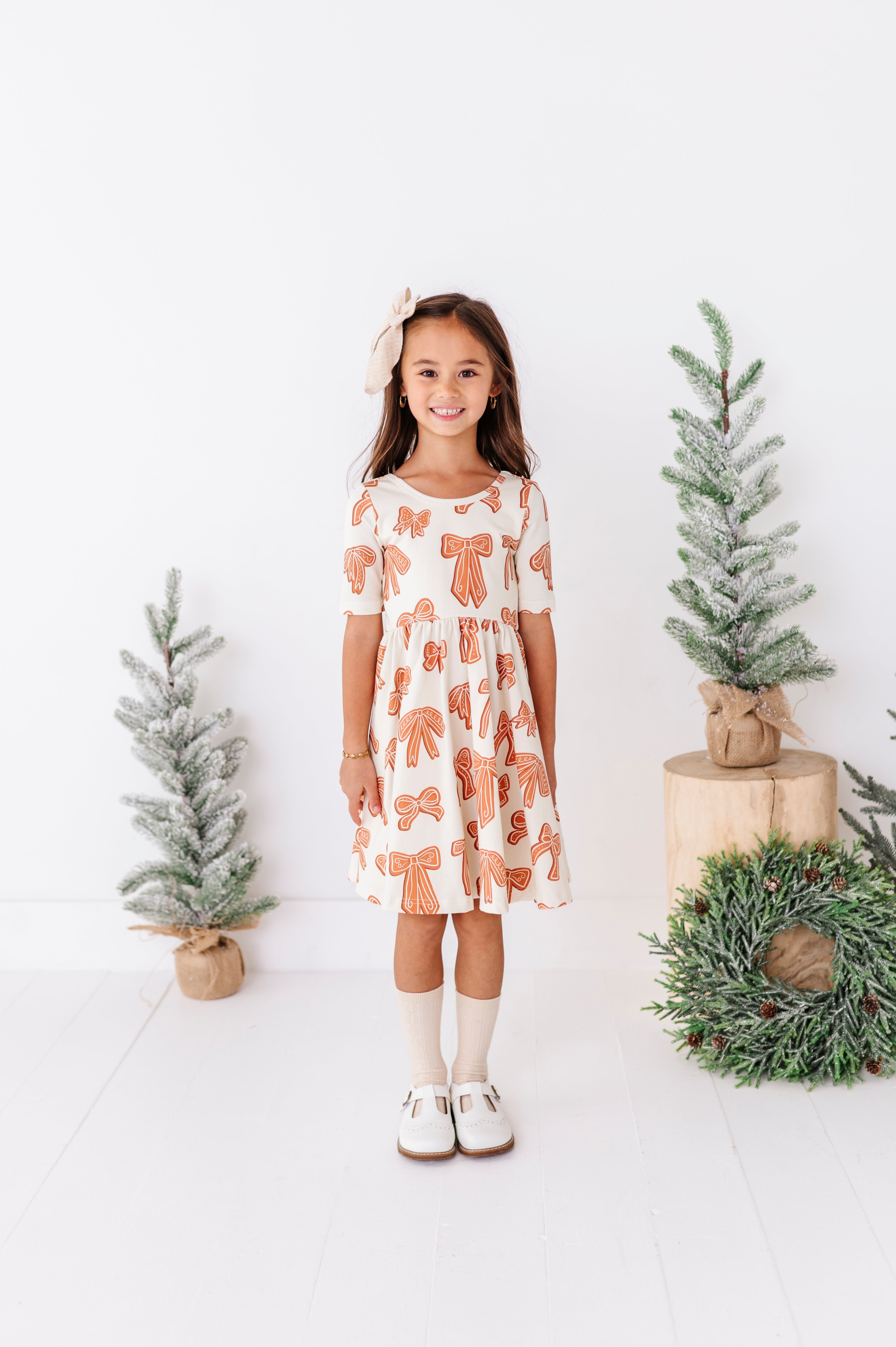 Gingerbread Bow Dress | Scoop Back Dress