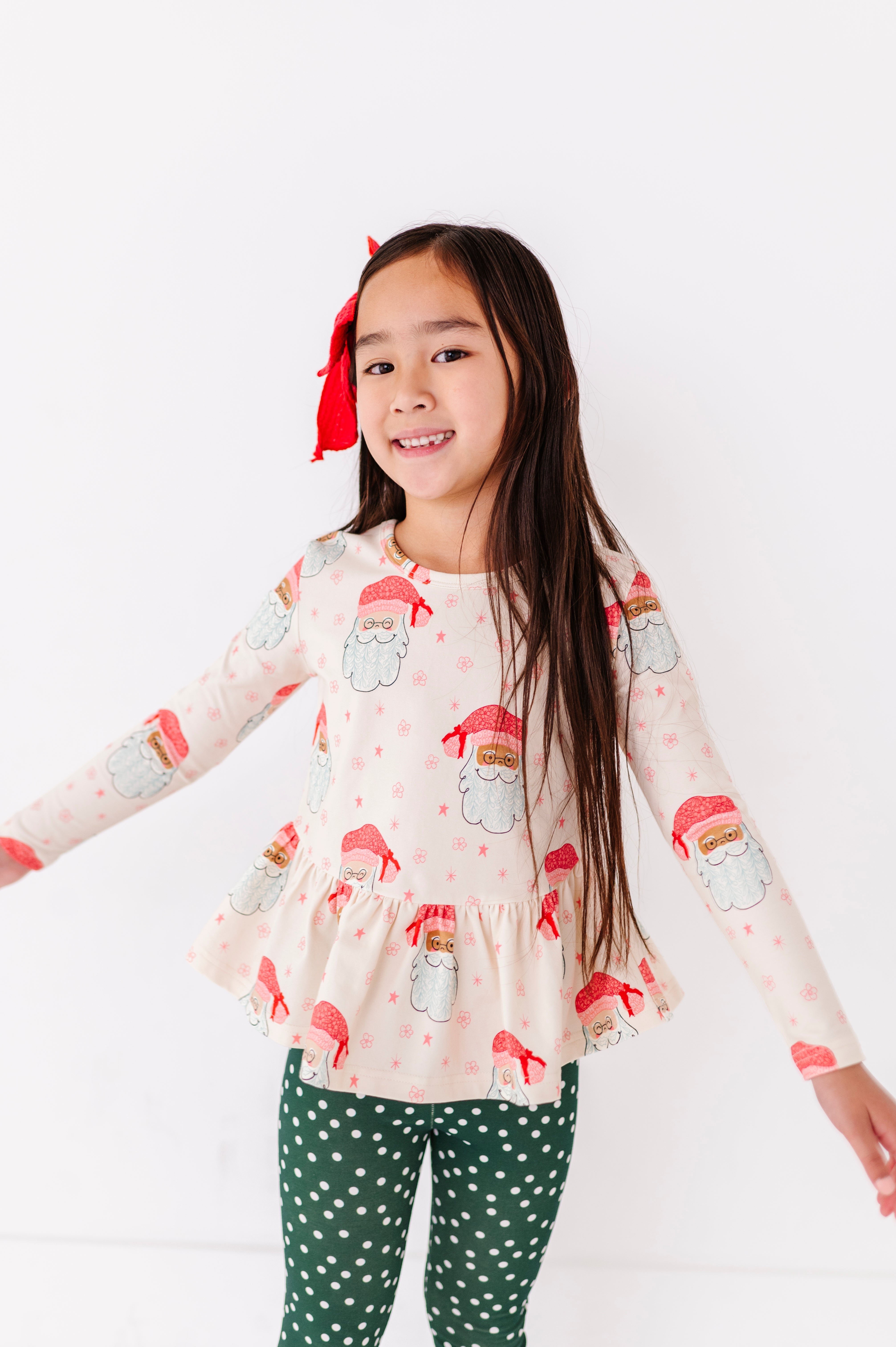 Pink Santas Top | PEPLUM