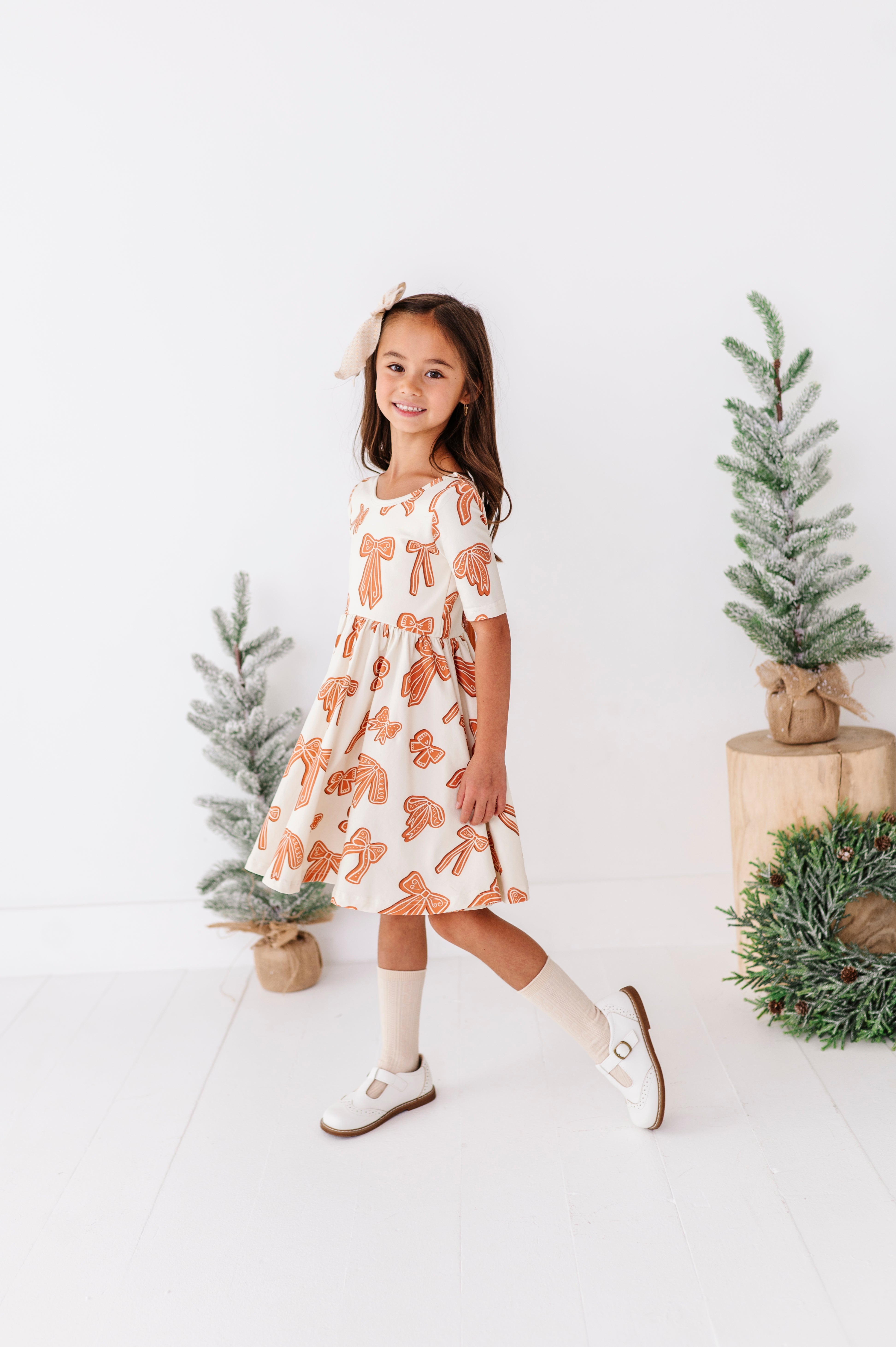 Gingerbread Bow Dress | Scoop Back Dress