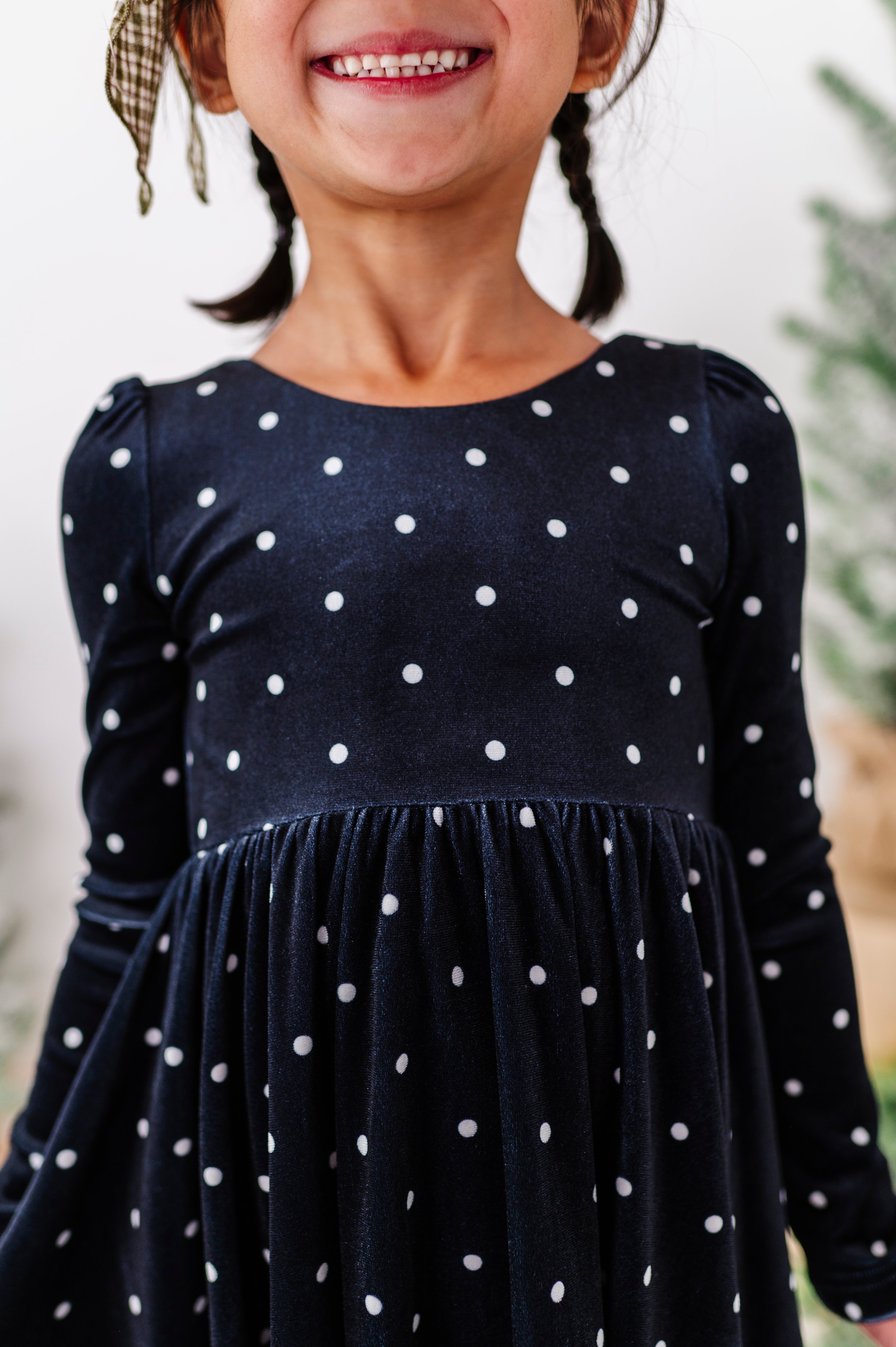 Black Dottie | Velvet Bow Back Dress