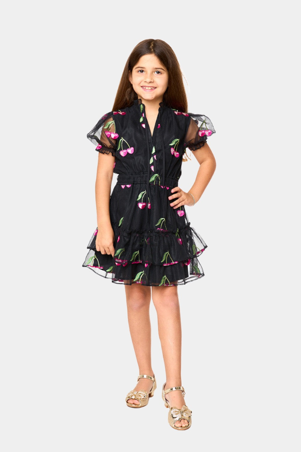 Mini Clementine Girls Dress - Wild Cherries - Wild Cherries - Bexa Boutique