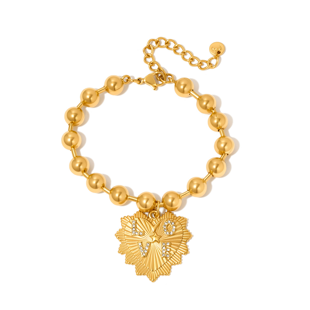Sunburst Heart Love Beaded Bracelet - WATERPROOF - Bexa Boutique