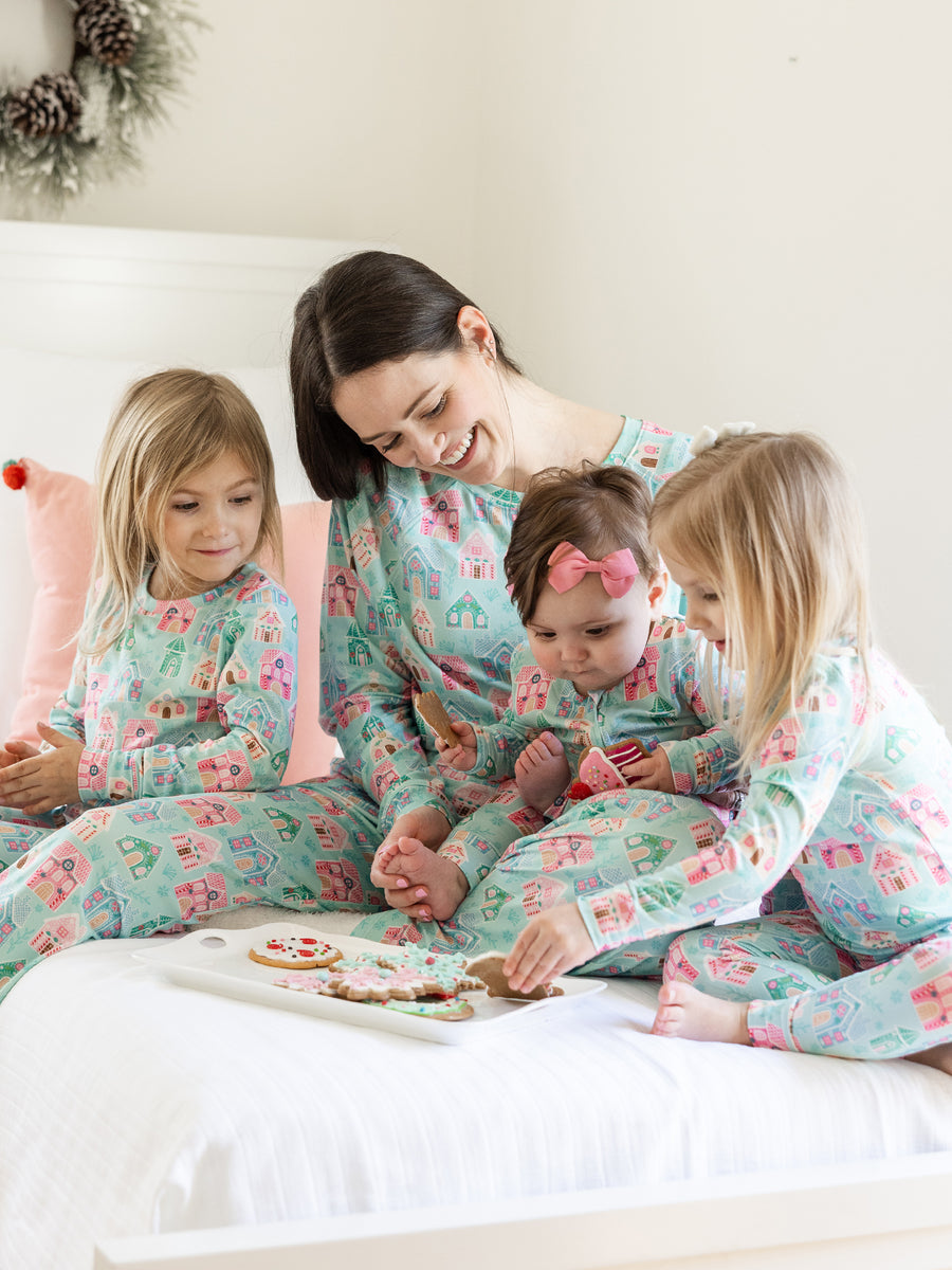 Baby PJ Onesie | Home Sweet Home Pink Mary Square