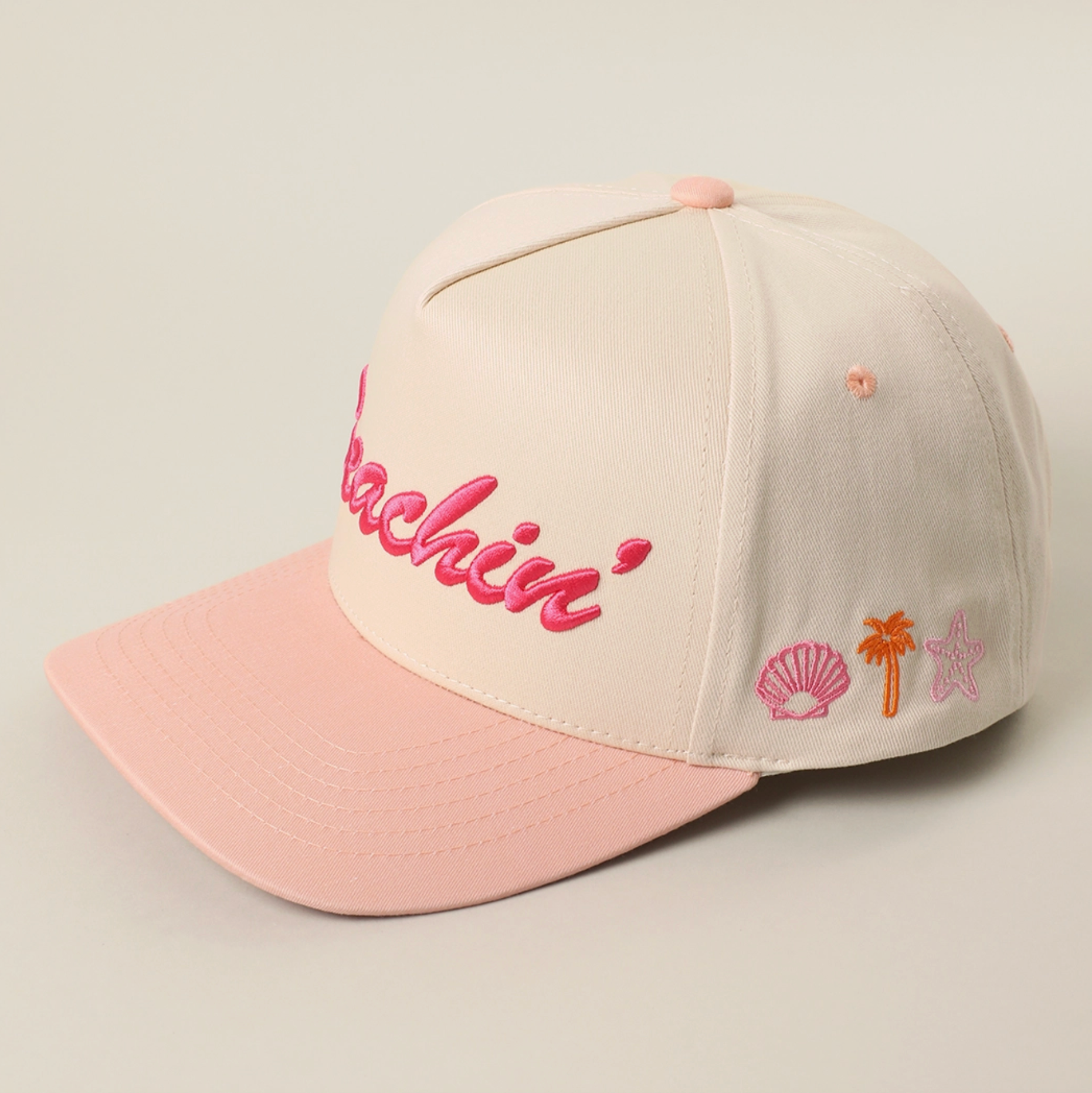 Beachin' Trucker Hat - Hat, Peach - Bexa Boutique