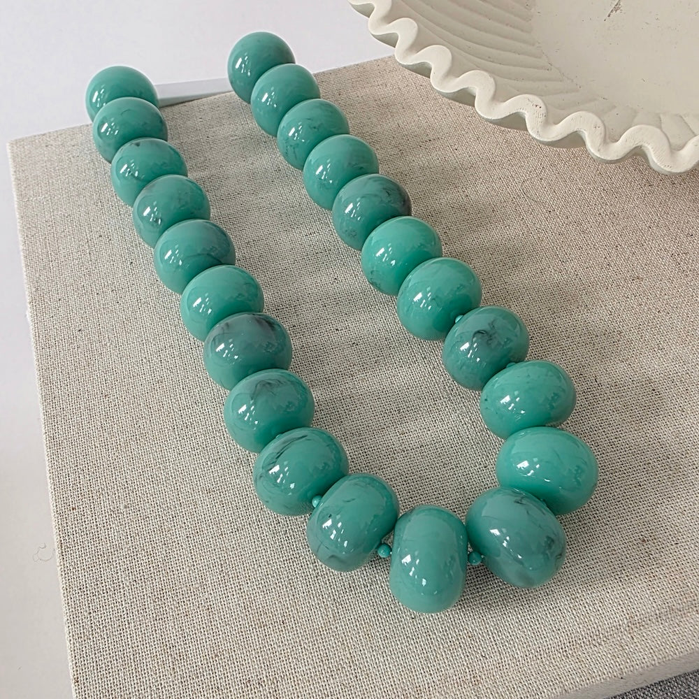 Bella Beaded Necklace - WATERPROOF - Teal - Bexa Boutique