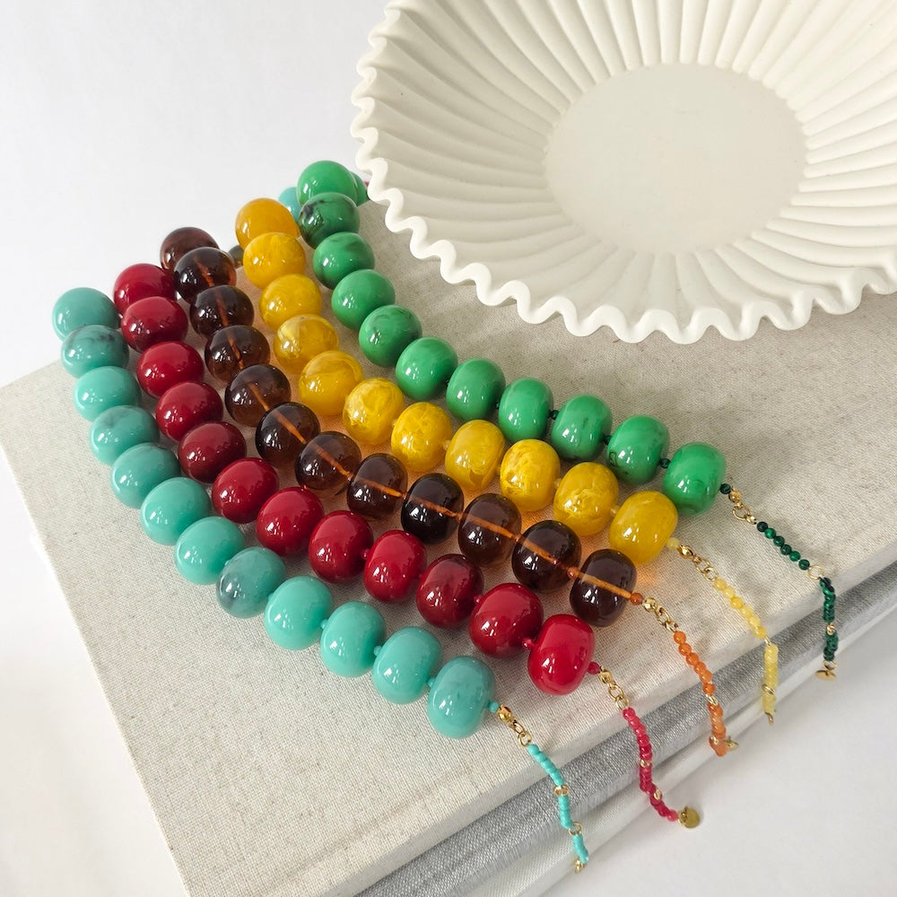 Bella Beaded Necklace - WATERPROOF - Teal - Bexa Boutique