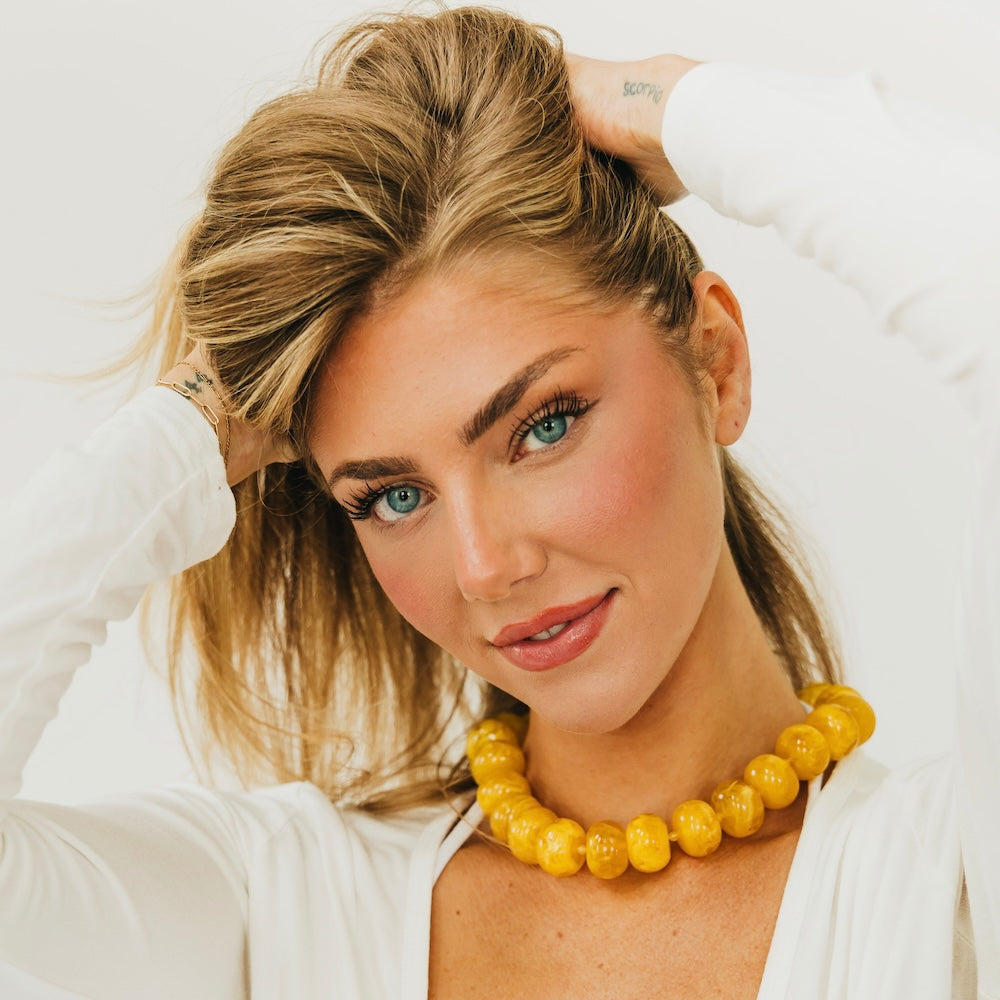 Bella Beaded Necklace - WATERPROOF - Teal - Bexa Boutique