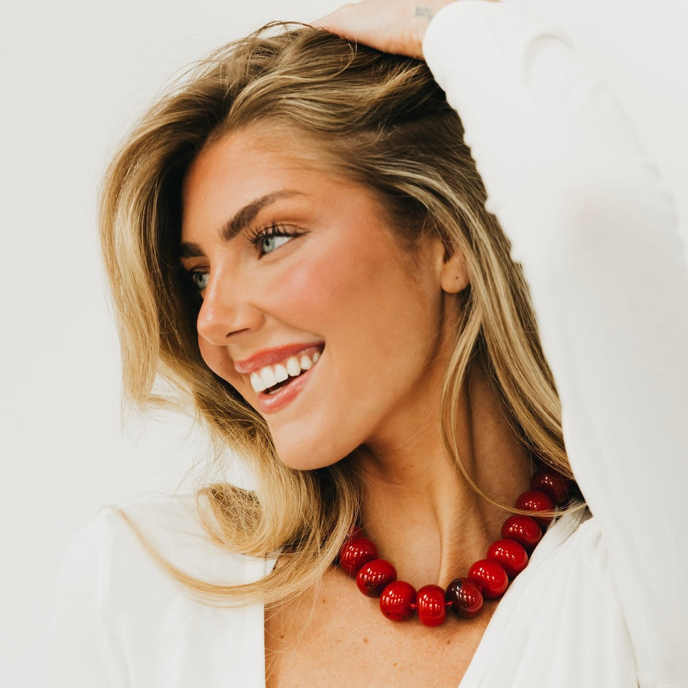 Bella Beaded Necklace - WATERPROOF - Teal - Bexa Boutique