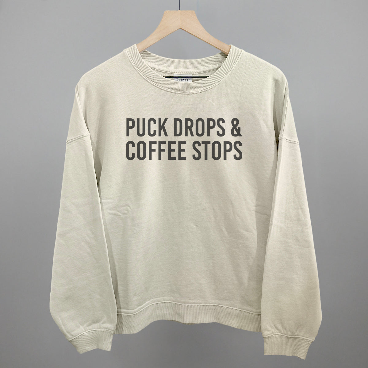 Puck Drops & Coffee Stops - Oversized Boxy Crew, Nantucket Breeze - Bexa Boutique