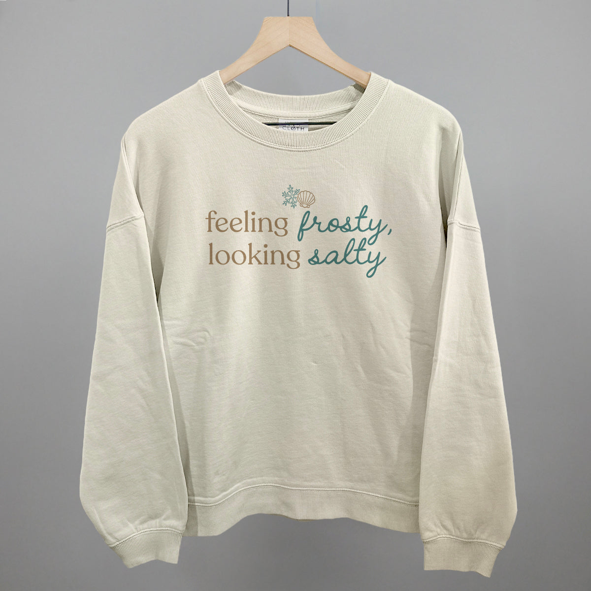 Feeling Frosty, Looking Salty - Oversized Terry Poncho, Tapioca - Bexa Boutique