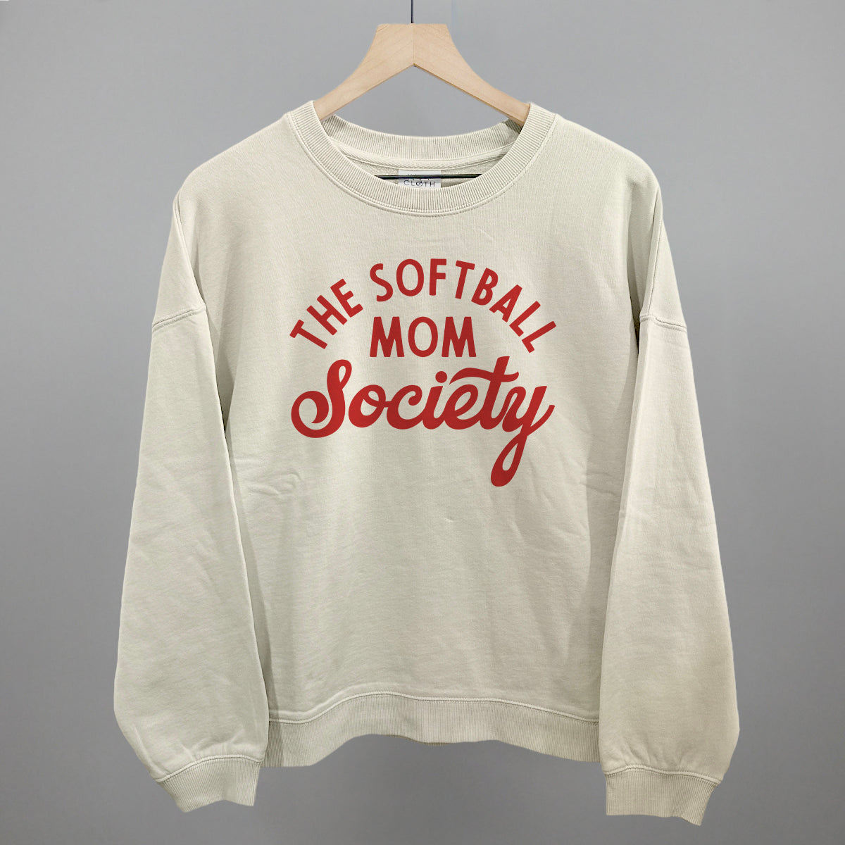 The Softball Mom Society - Sweatshirt, Oatmeal - Bexa Boutique