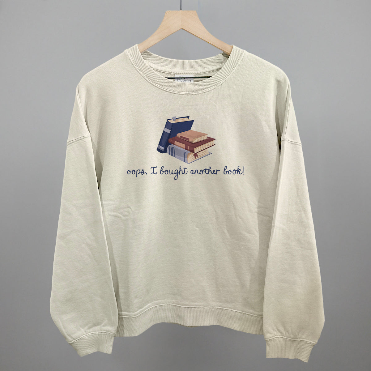 Oops, I Bought Another Book - Oversized Boxy Crew, Bone - Bexa Boutique