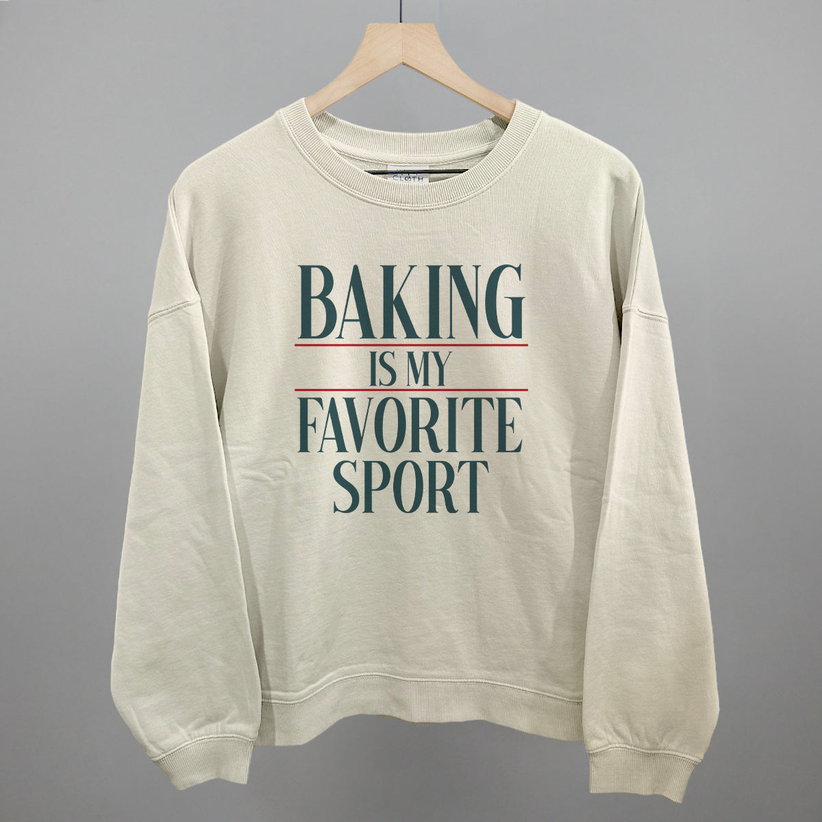 Baking Is My Favorite Sport - Oversized Corded Crew, Moonbeam - Bexa Boutique