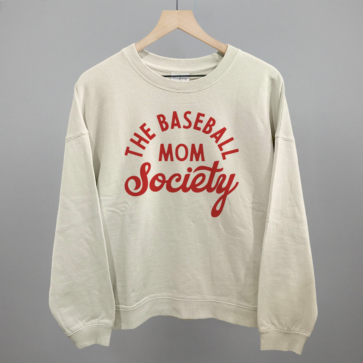 The Baseball Mom Society - Oversized Boxy Crew, Bone - Bexa Boutique