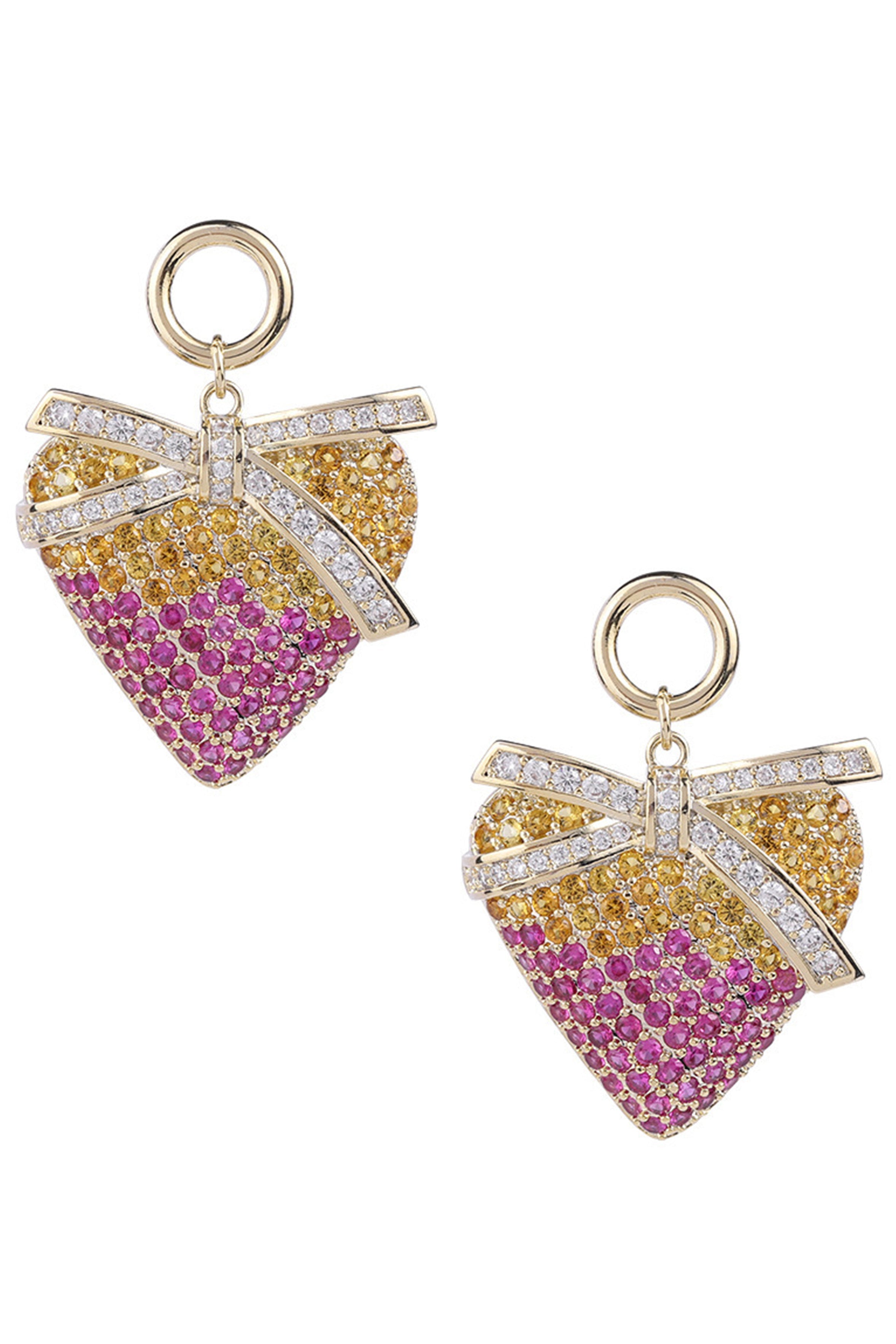 Bow Strawberry Cubic Zirconia Earrings