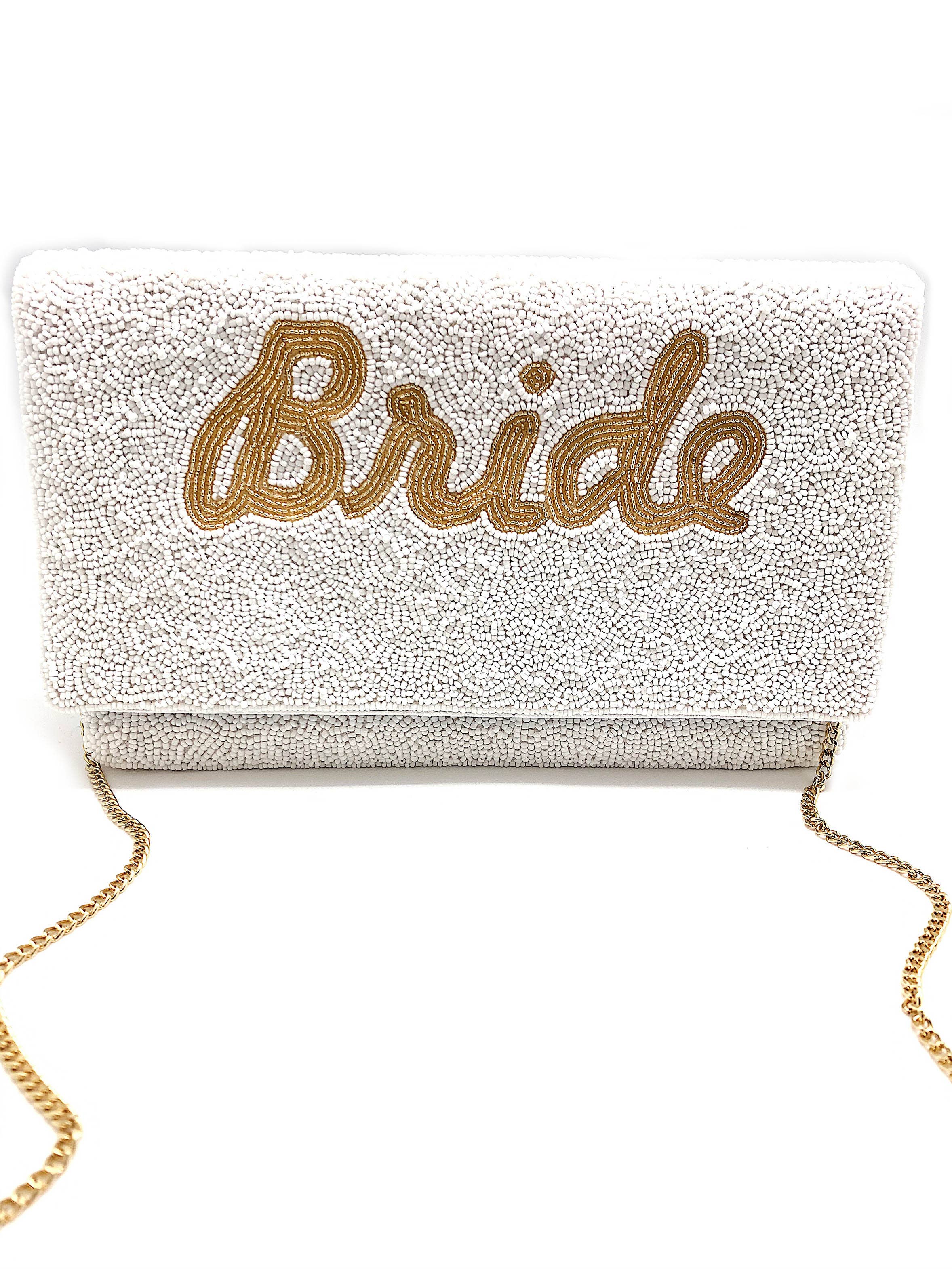 White Bride Beaded Clutch Bag