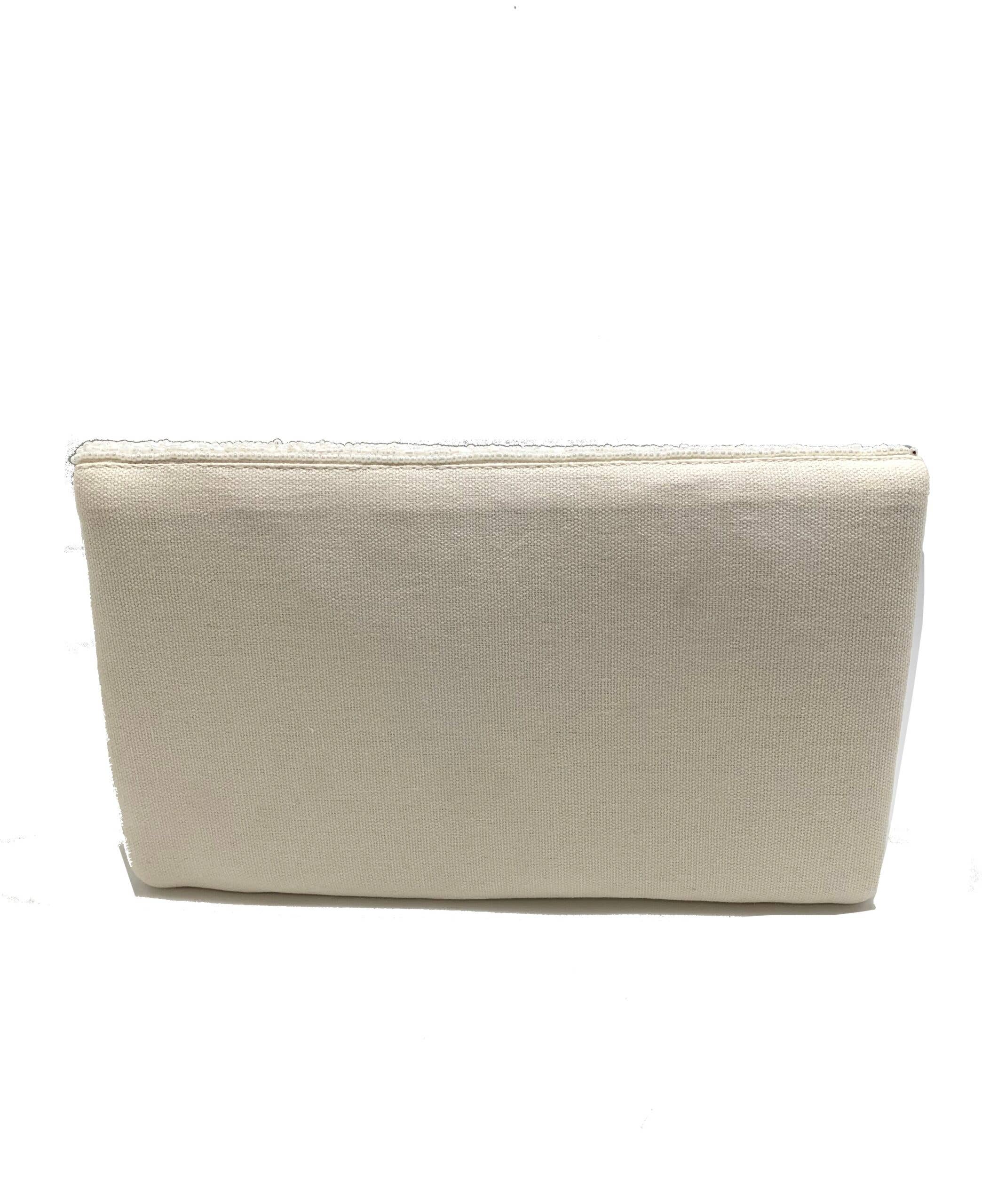 White Bride Beaded Clutch Bag