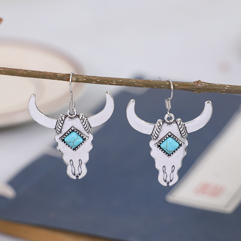 Bullhead Turquoise Alloy Earrings